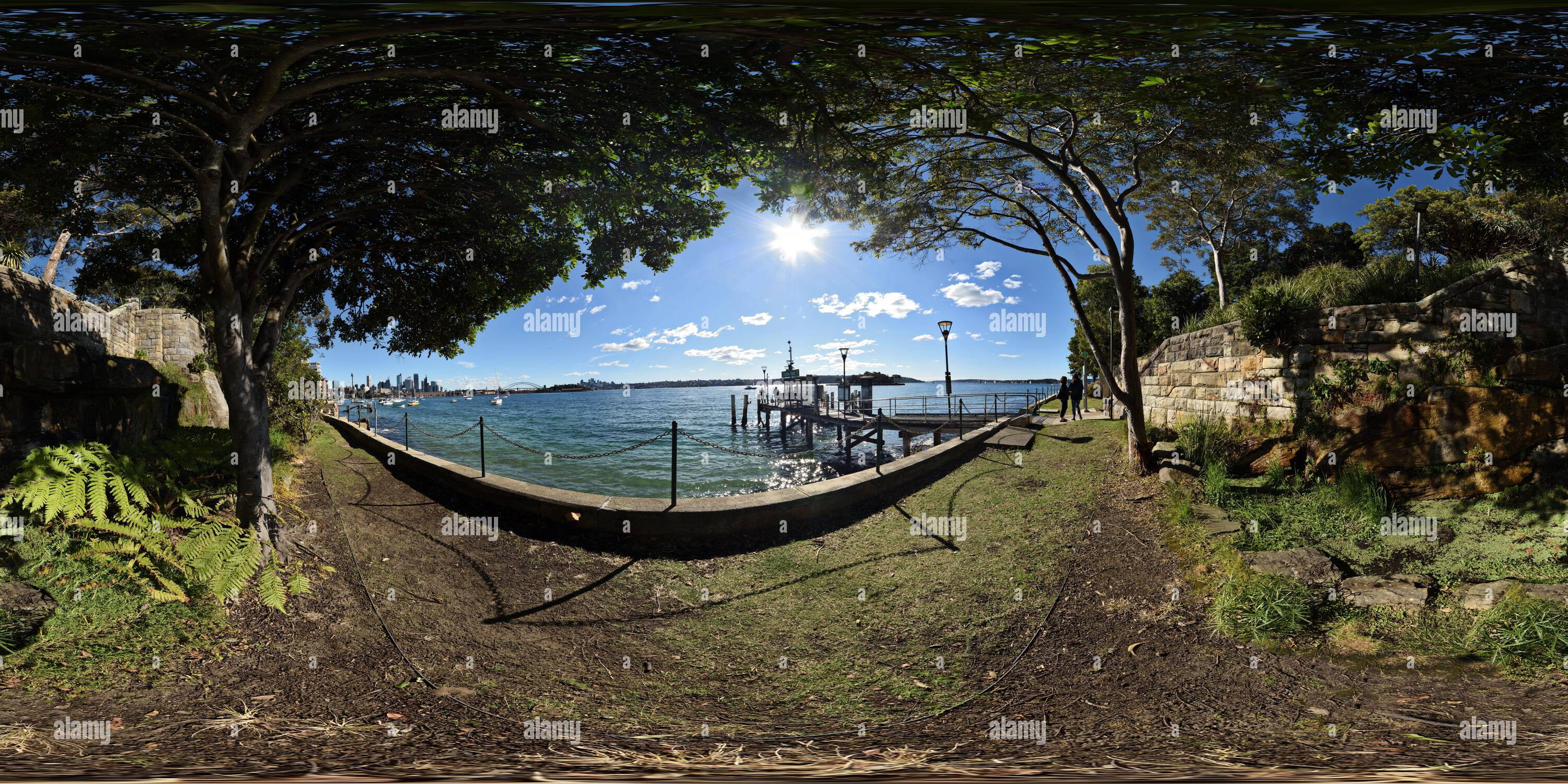 360 Grad Panorama Ansicht von McKell Park in der Nähe der Darling Point Ferry Wharf, Sydney, Australien