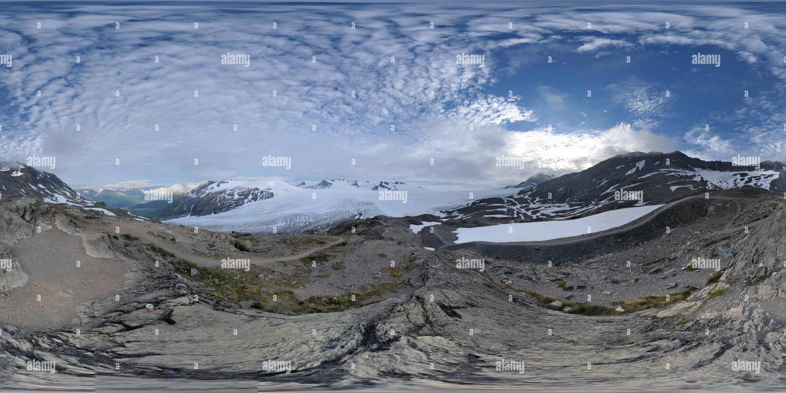 360 Grad Panorama Ansicht von Nehmen Sie die Abfahrt Glacier, Kenai Fjord National Park, Alaksa, USA