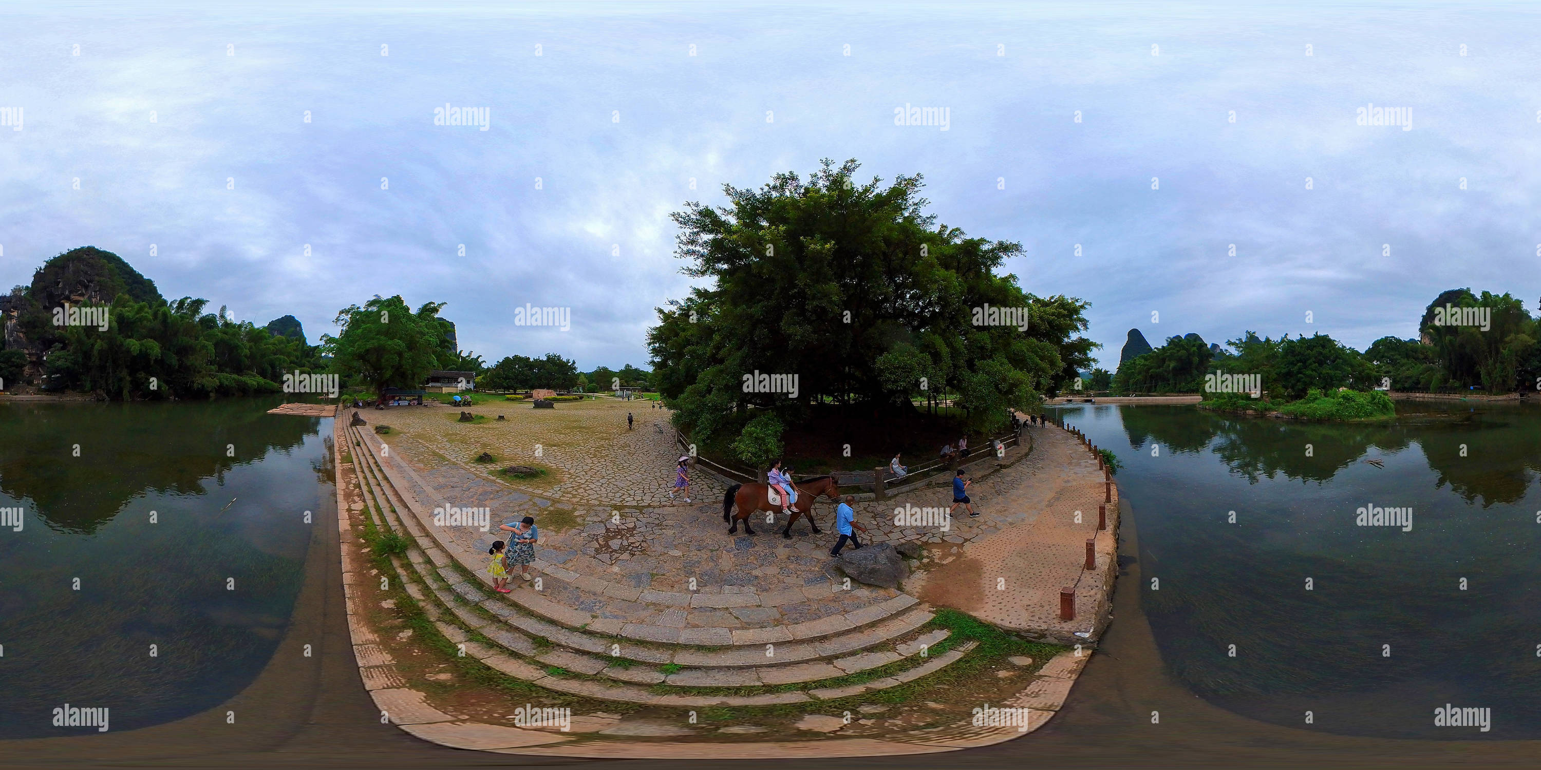 360 Grad Panorama Ansicht von Großer banyan-Baum 大榕树