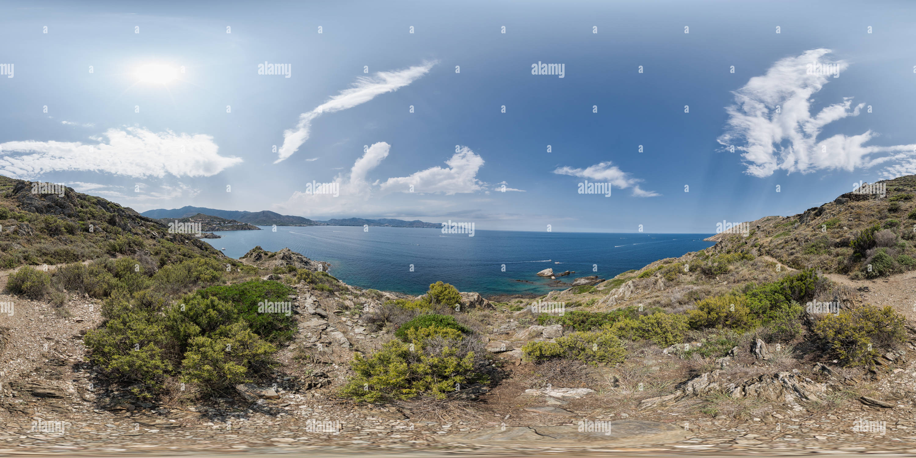 360 Grad Panorama Ansicht von Port de La Selva
