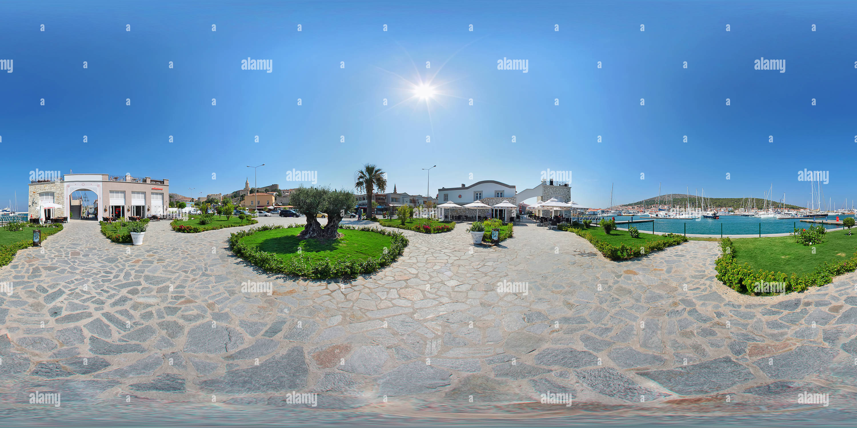 360 Grad Panorama Ansicht von Cesme Marina