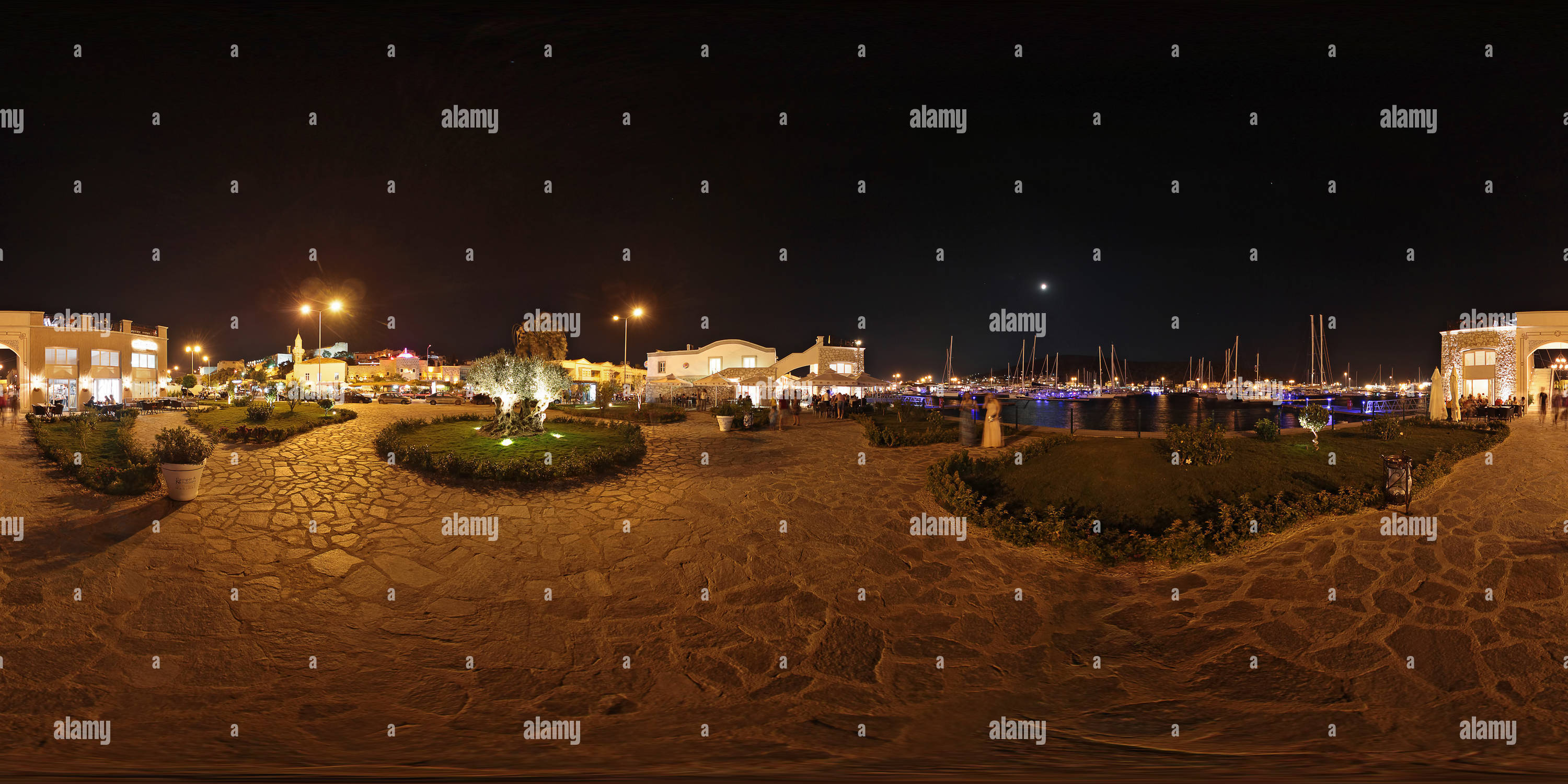 360 Grad Panorama Ansicht von Cesme Marina-Gece