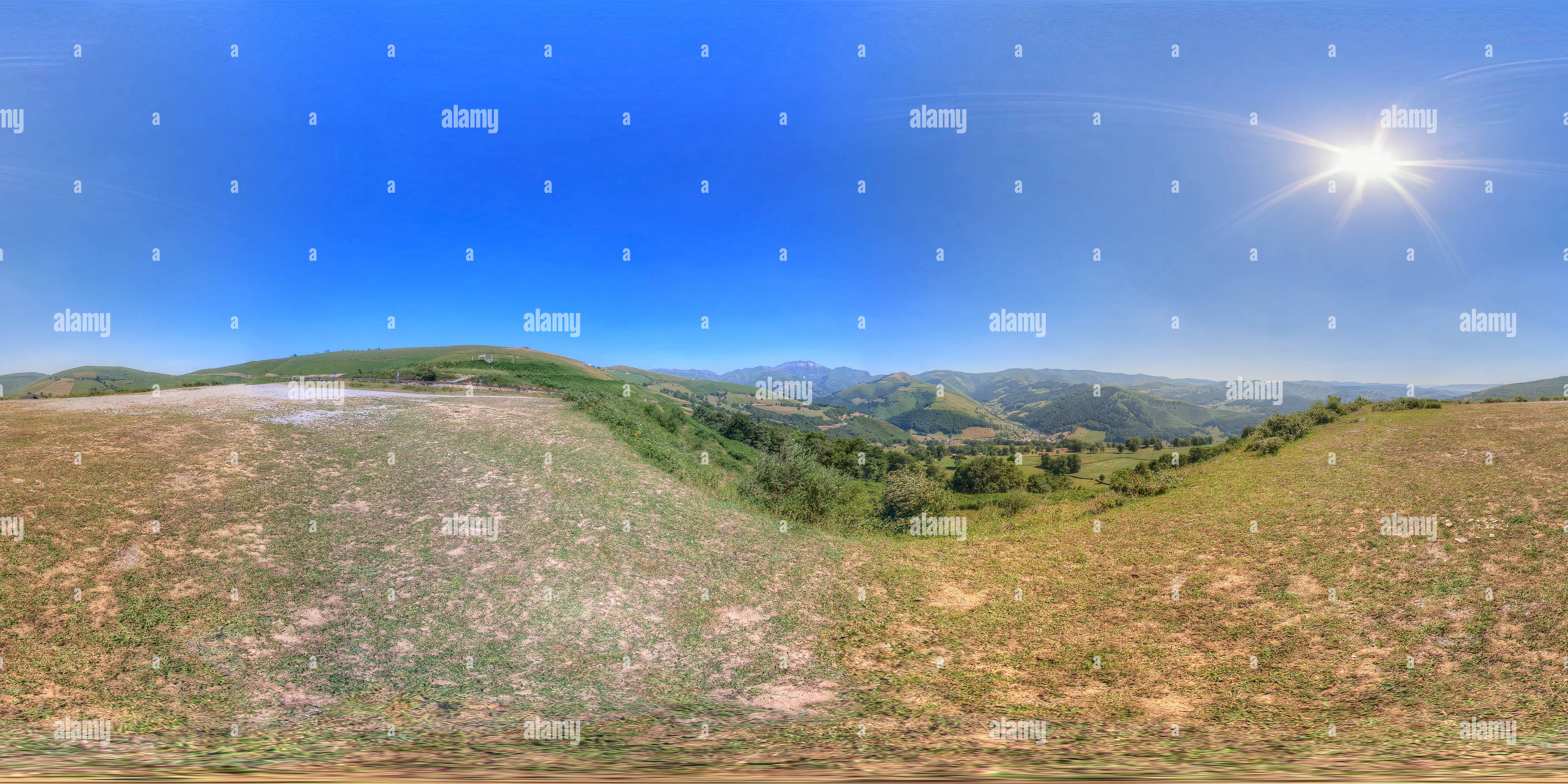 360 Grad Panorama Ansicht von Vega de Pas, Valles Pasiegos
