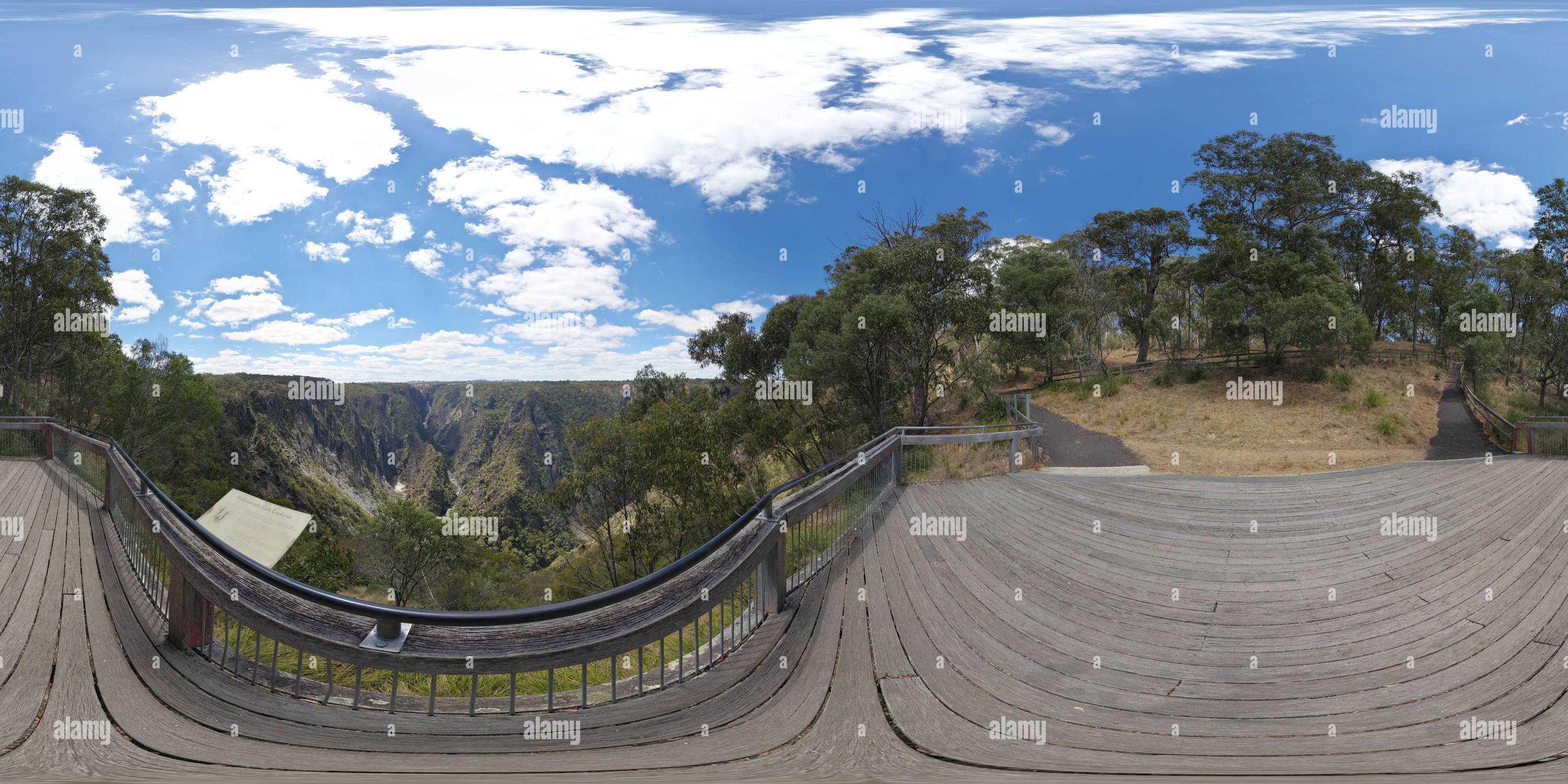 360 Grad Panorama Ansicht von Wollomombi Falls Aussichtspunkt