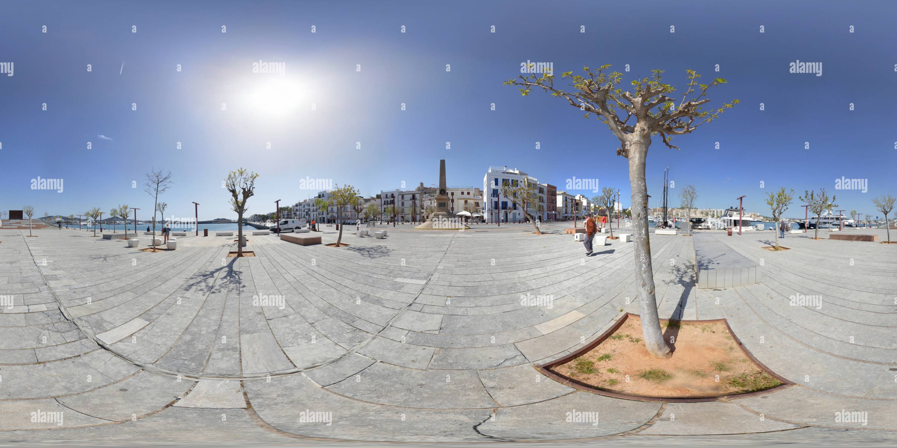 360 Grad Panorama Ansicht von Denkmal für die Corsaire, Ibiza