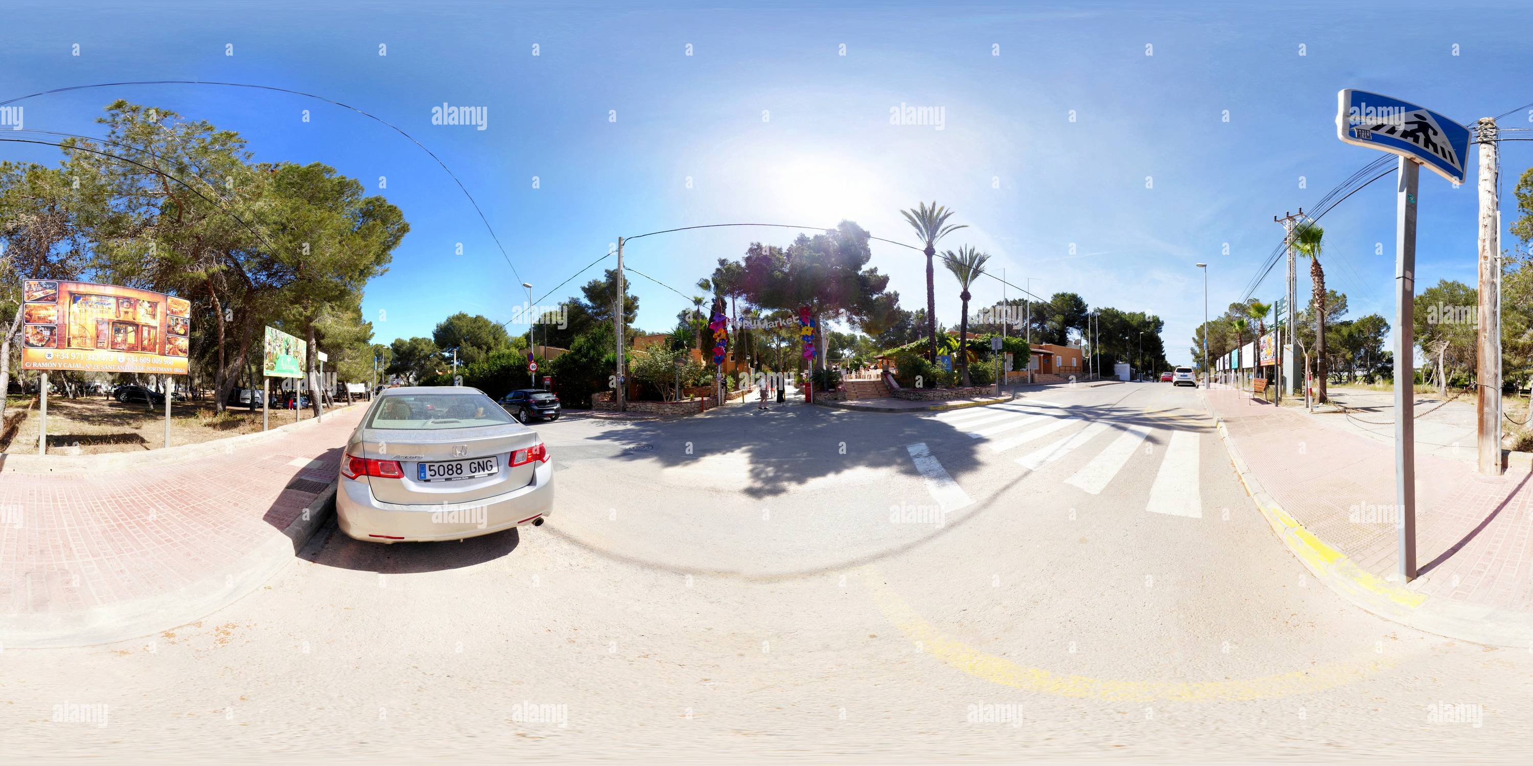 360 Grad Panorama Ansicht von Hippiemarkt, Außenansicht, MPunta Arabí, Es Canar