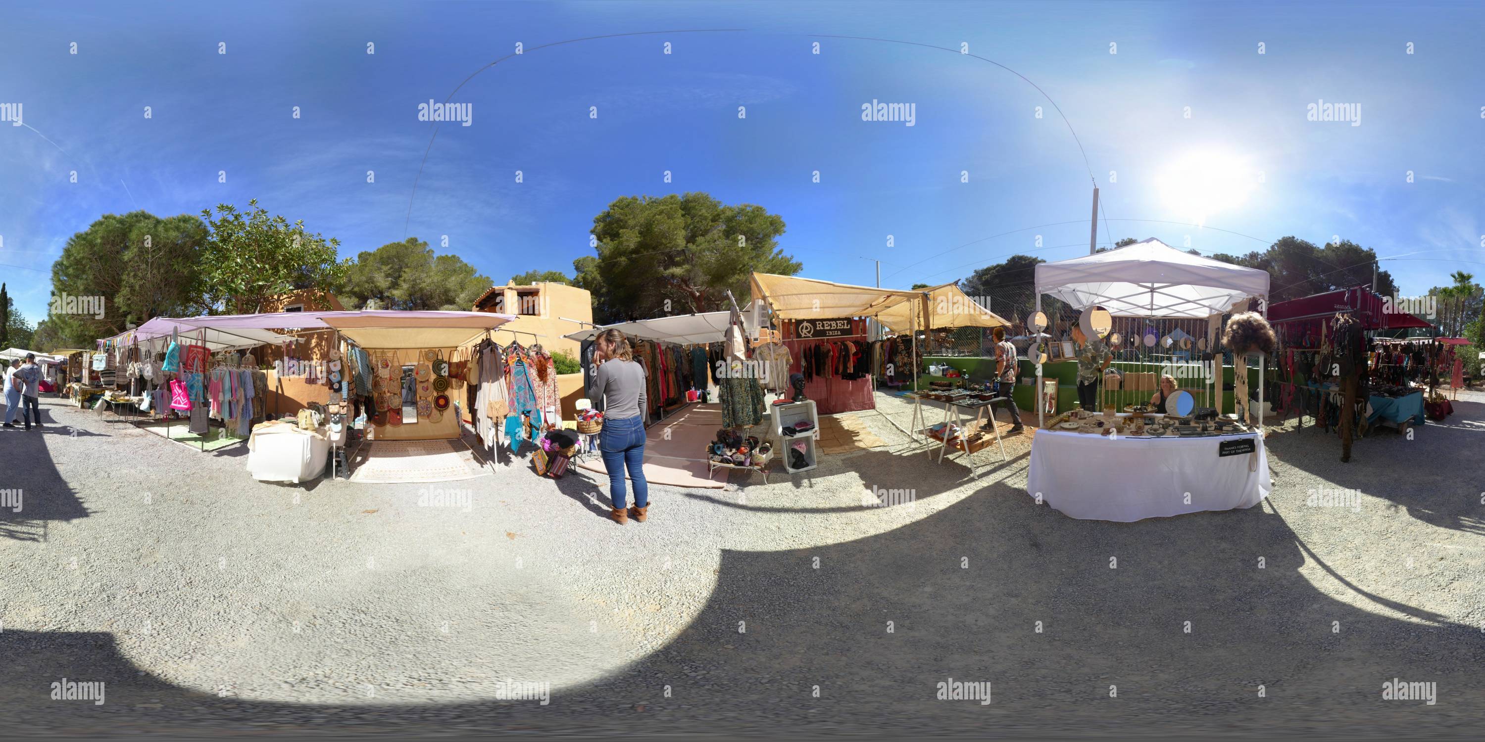 360 Grad Panorama Ansicht von Hippy Market, Interior 2, Punta Arabí, Es Canar