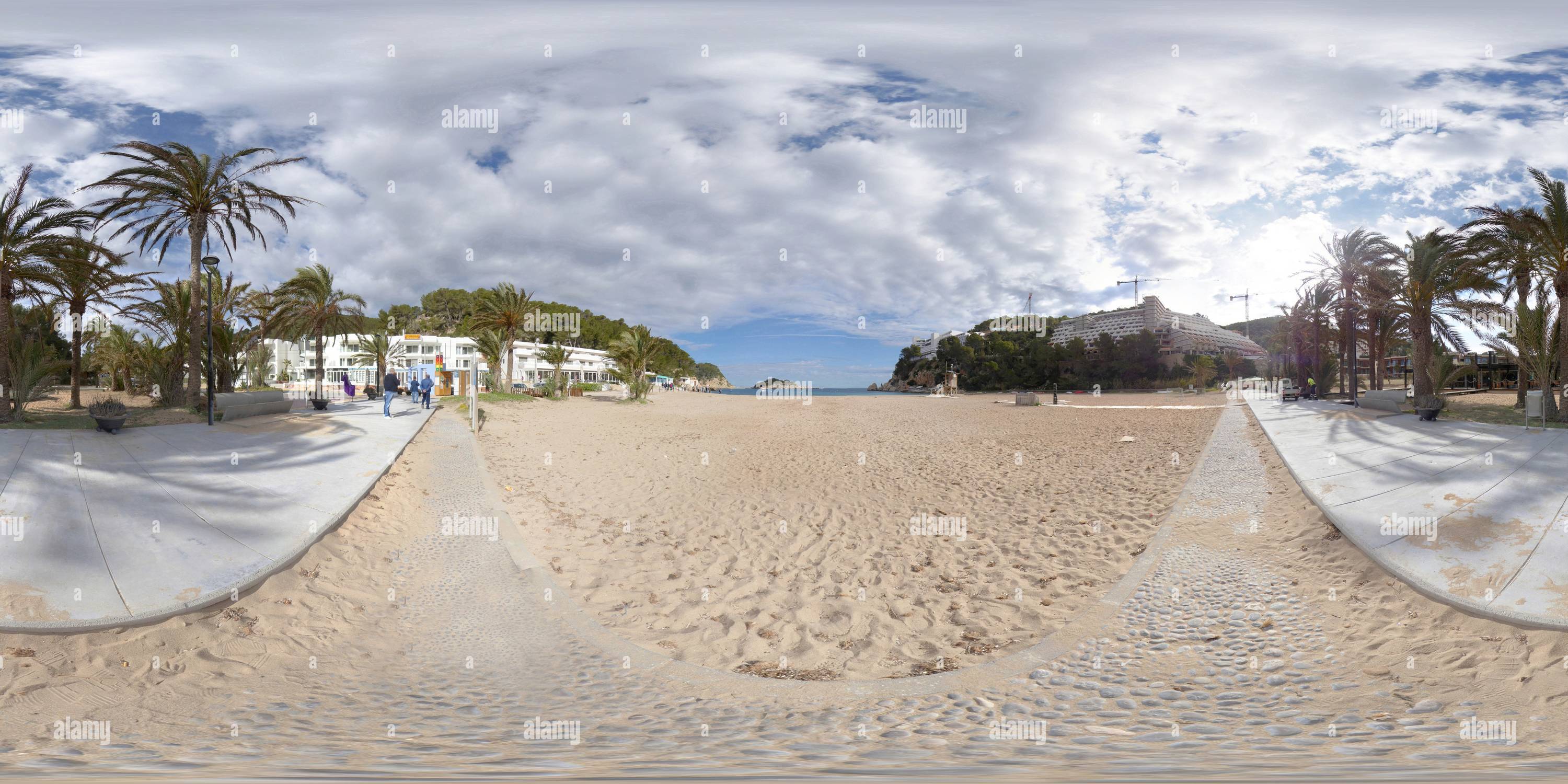 360 Grad Panorama Ansicht von Port Sant Miquel Beach, Ibiza