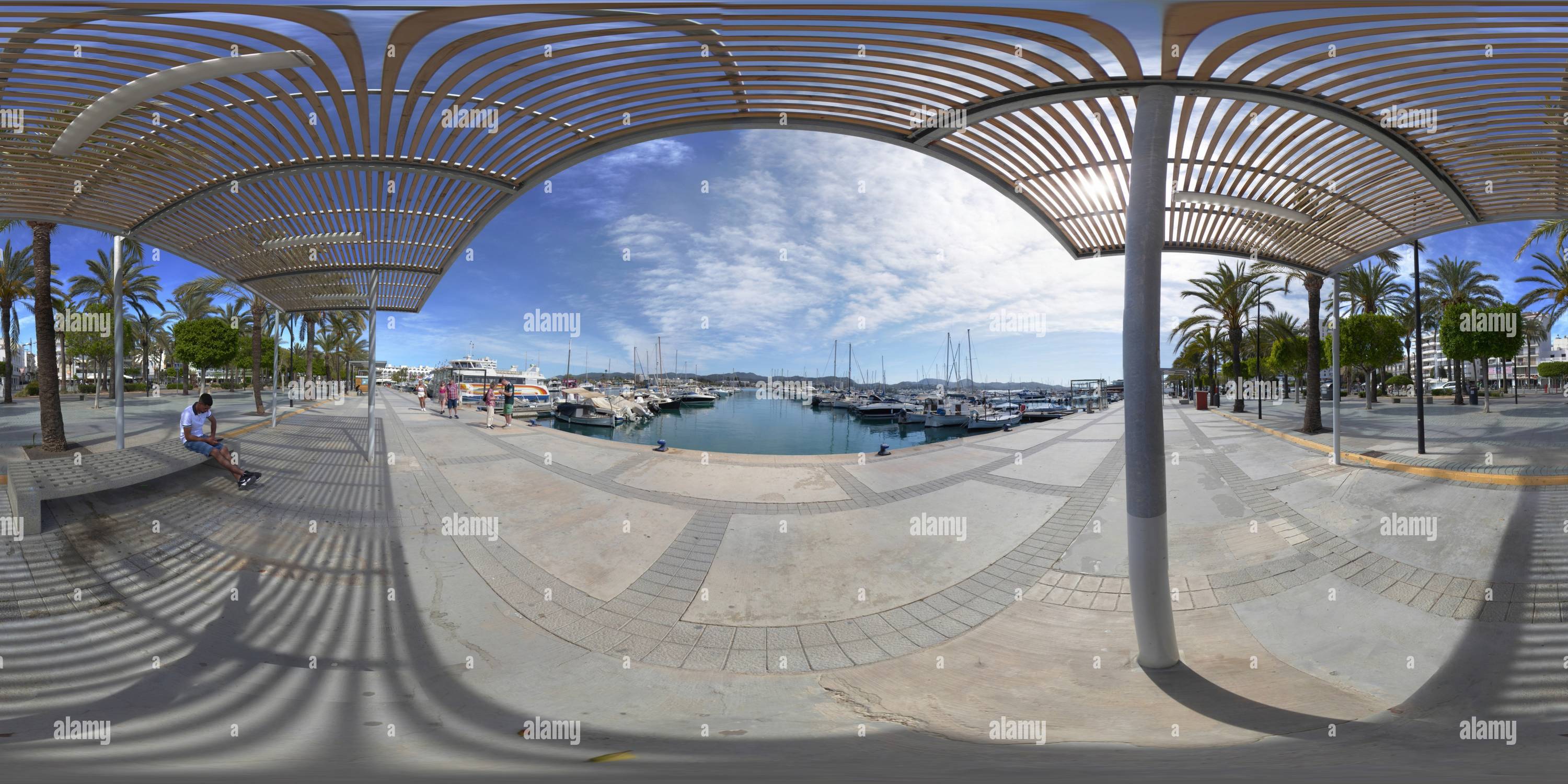 360 Grad Panorama Ansicht von Marítimo Promenade, Sant Antoni de Portmany, Ibiza