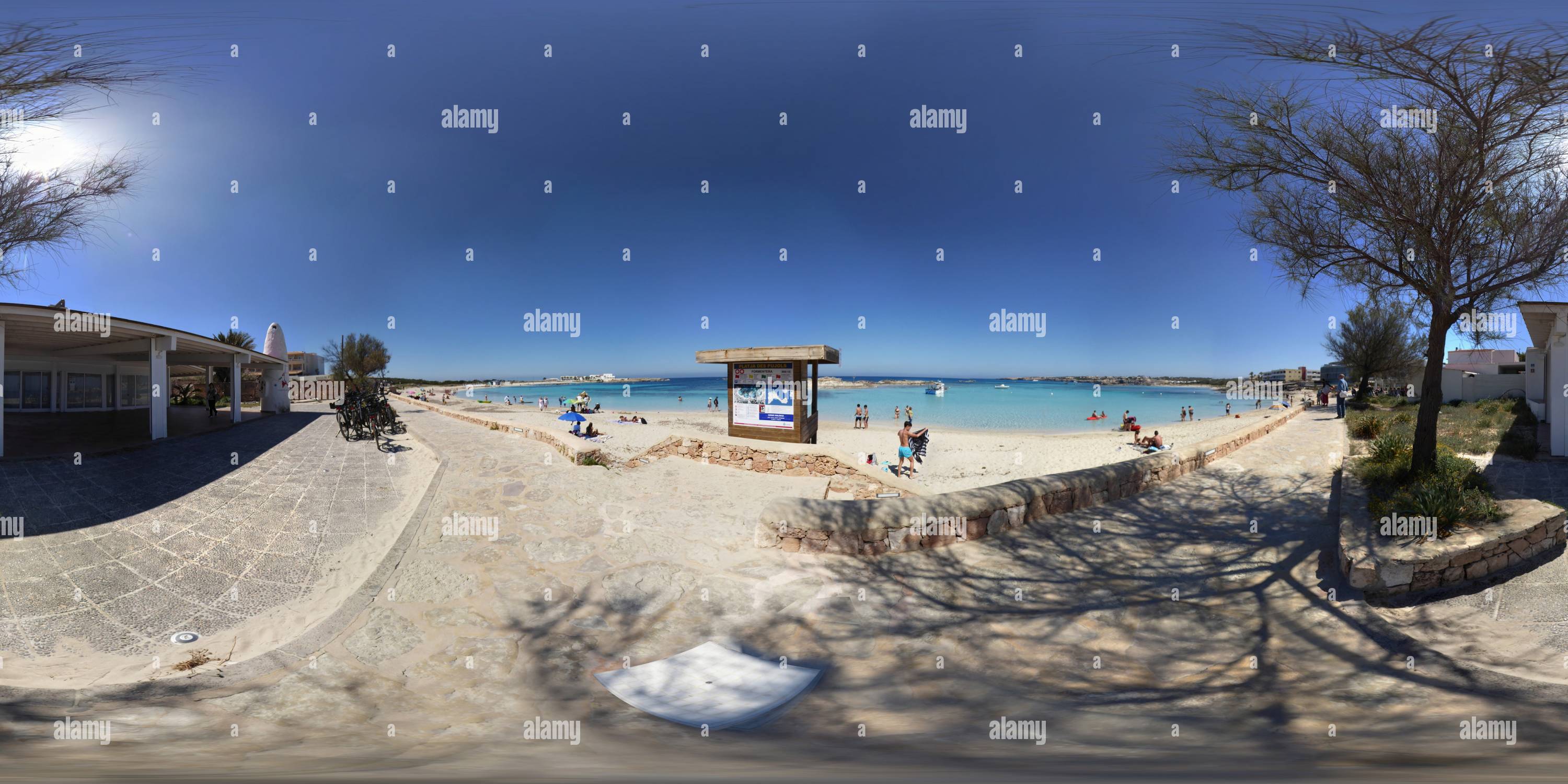 360 Grad Panorama Ansicht von Platja des Pujols 2, Formentera