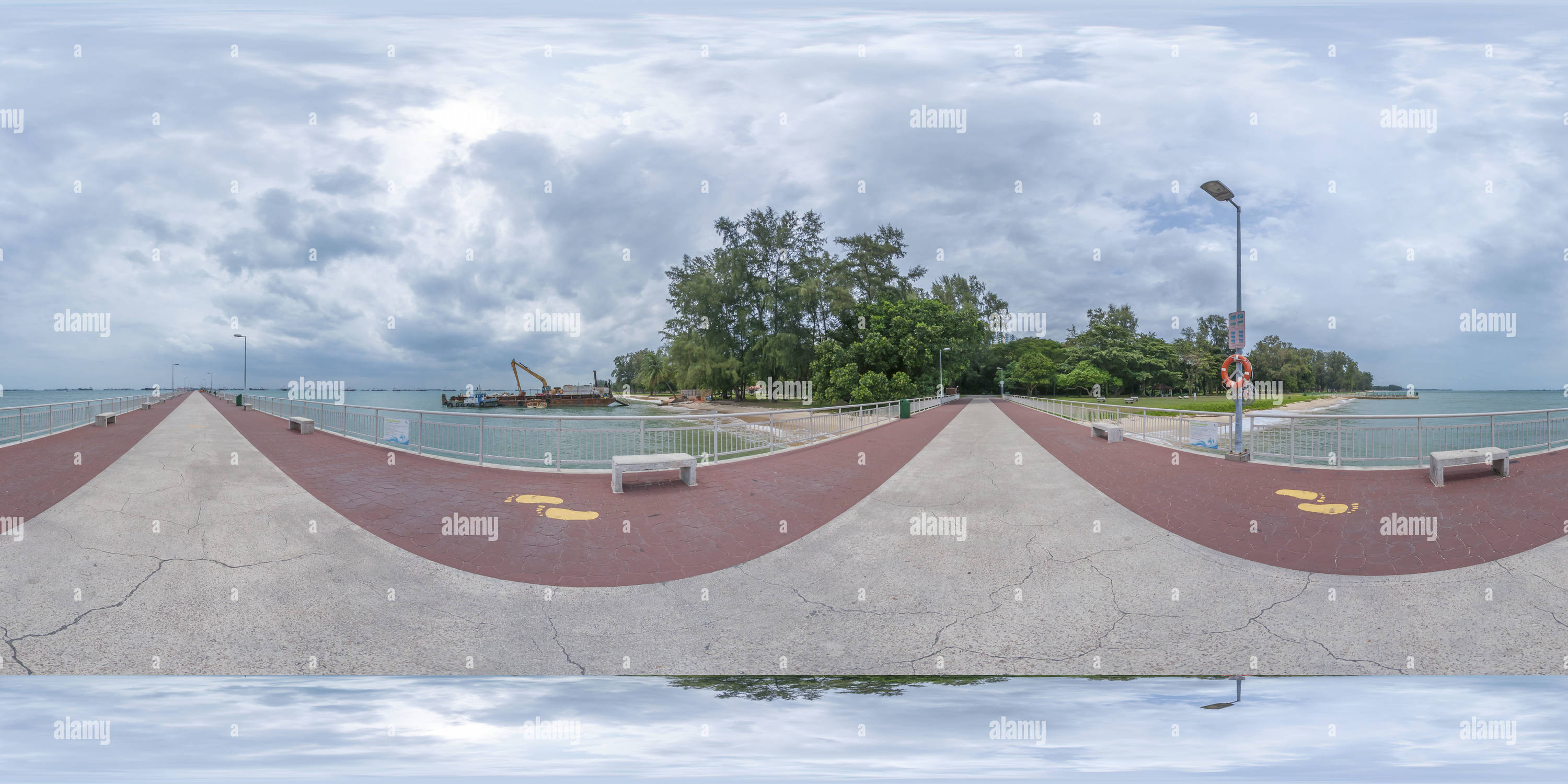 360 Grad Panorama Ansicht von Punkt 2 des Bedok Jetty @ East Coast Park Singapur