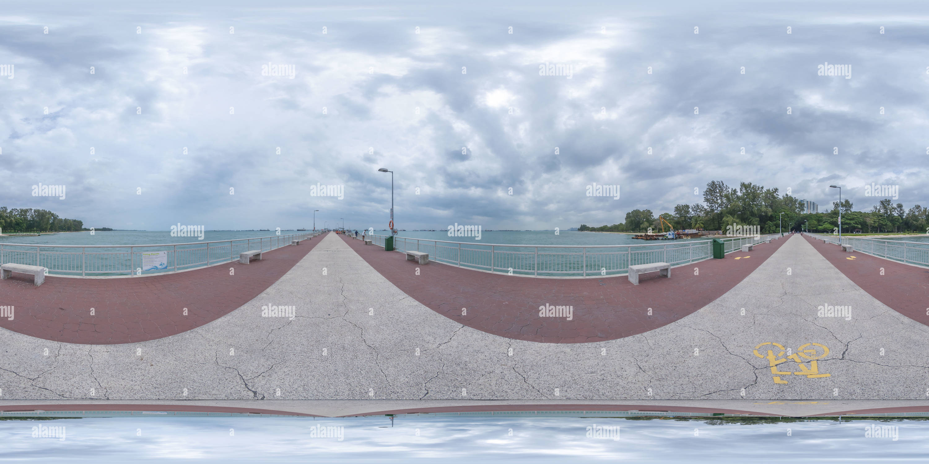 360 Grad Panorama Ansicht von Punkt 3 des Bedok Jetty @ East Coast Park Singapur