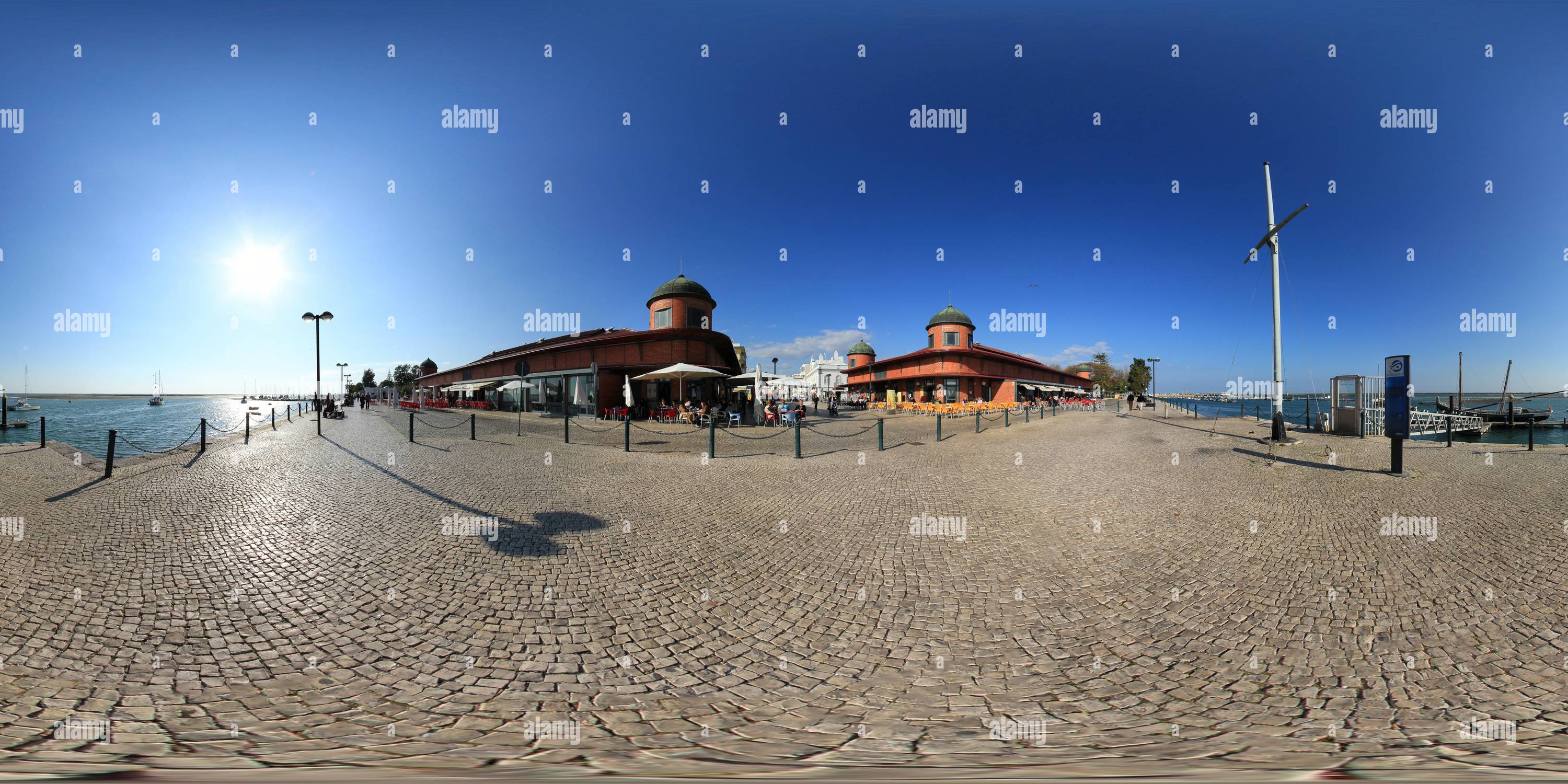 360 Grad Panorama Ansicht von Olhao Mercado