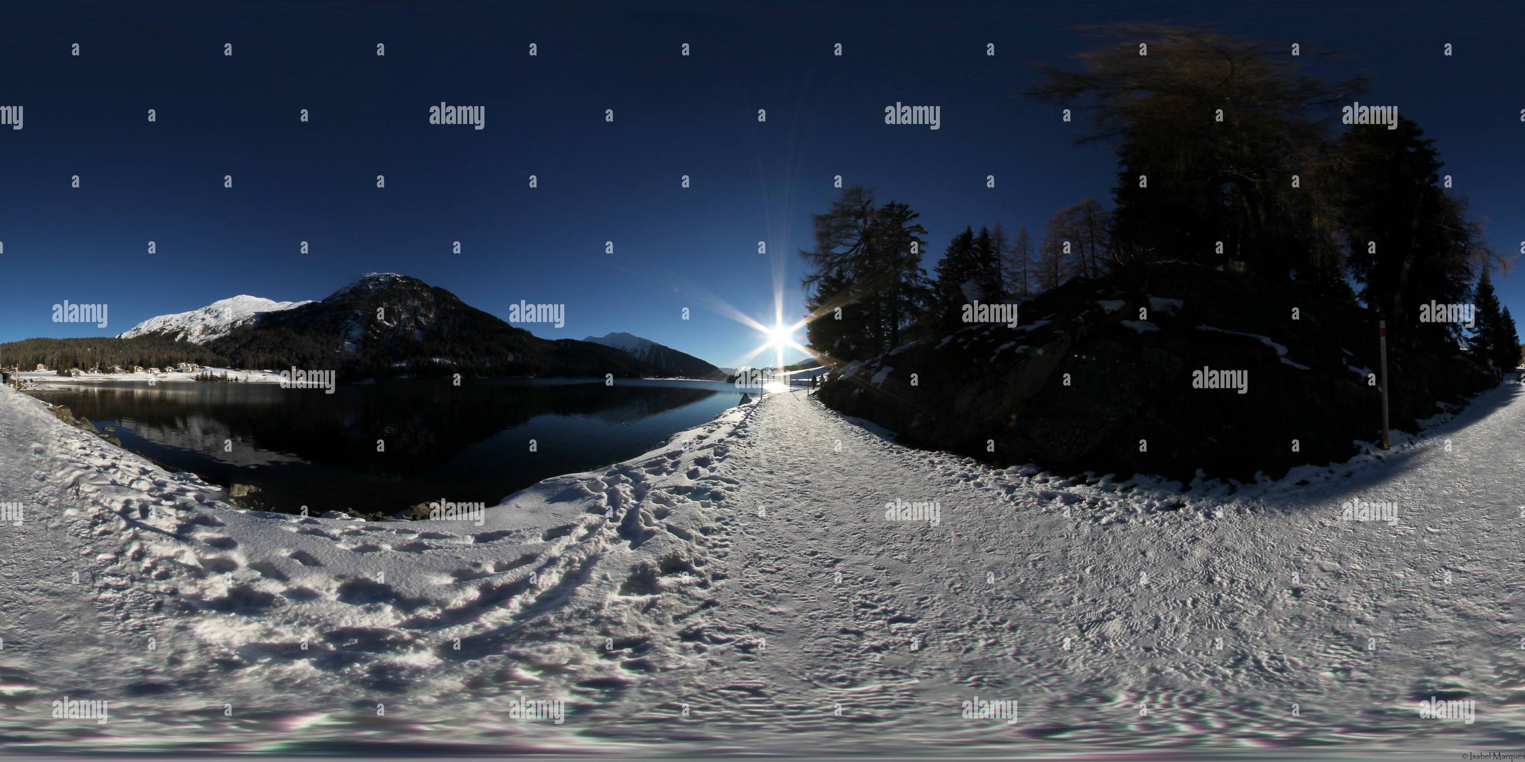 360 Grad Panorama Ansicht von Davos Lake - Eine Andere Aussicht