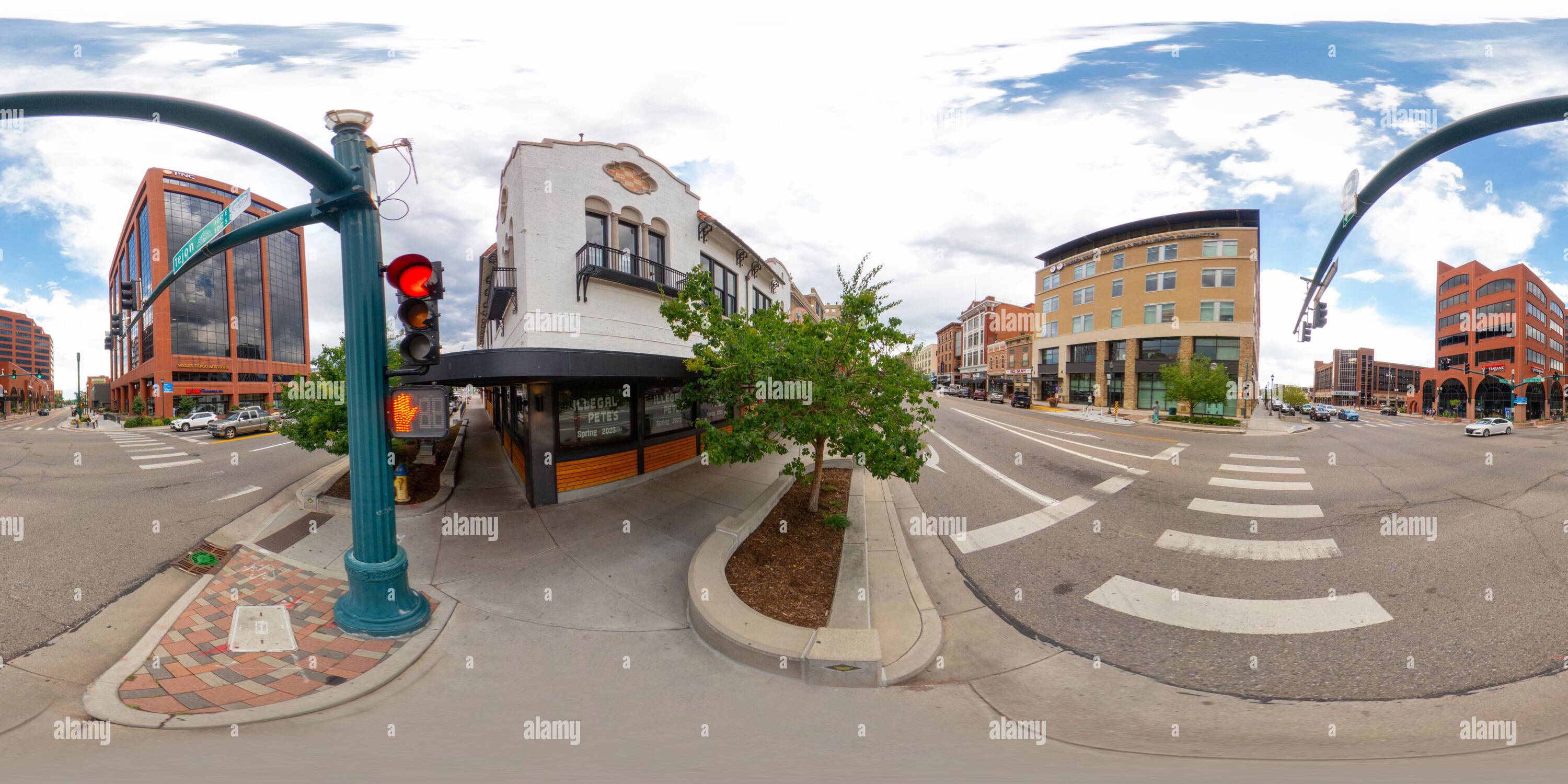 360 Grad Panorama Ansicht von Colorado Springs, CO, USA - 26. Juli 2023: 360 Foto der zukünftigen Heimat der illegalen Petes, Eröffnung im Frühjahr 2023 Colorado Springs