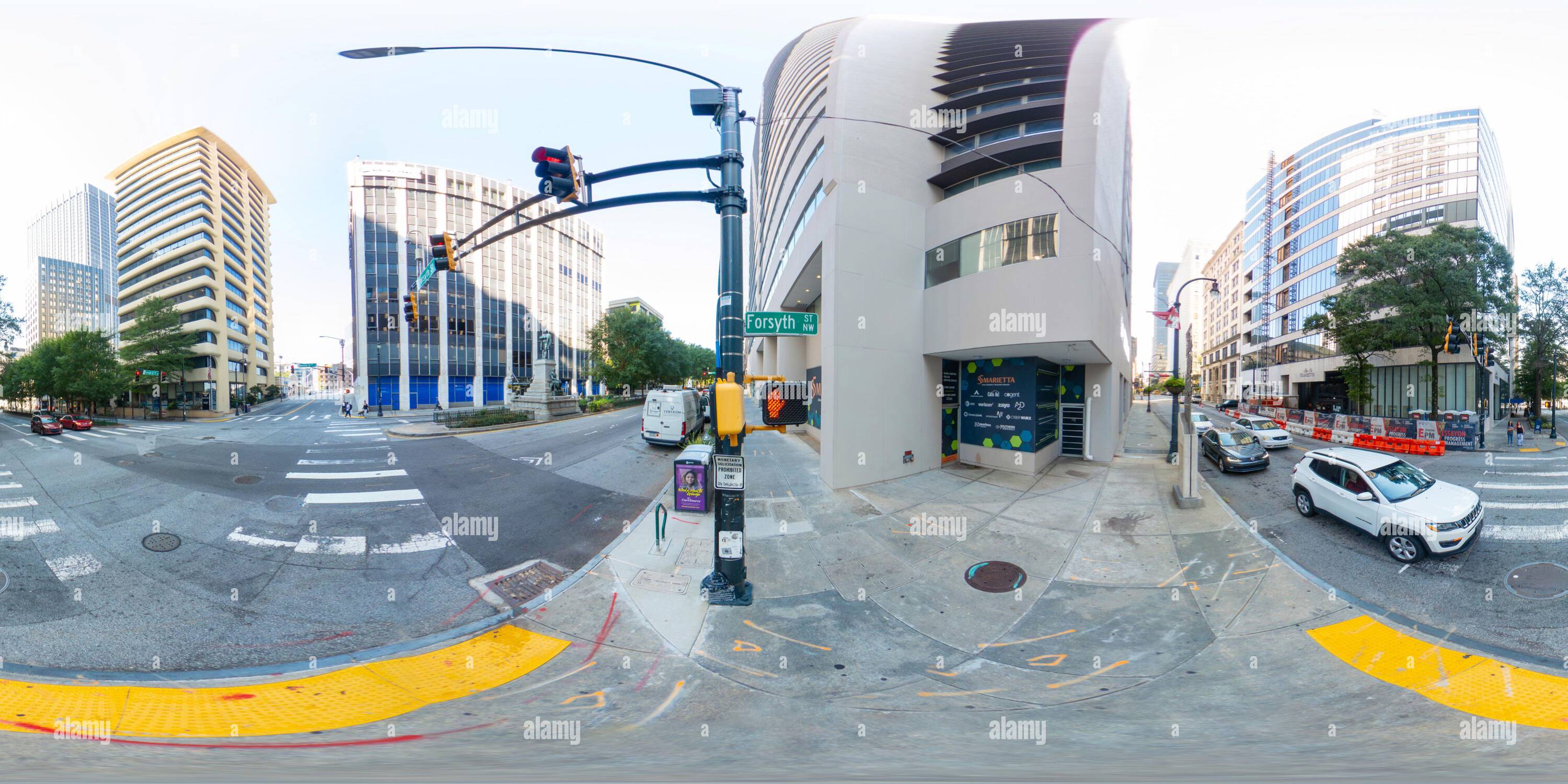 360 Grad Panorama Ansicht von Atlanta, GA, USA - 8. September 2023: 360 Stockfoto Downtown Atlanta Georgia USA