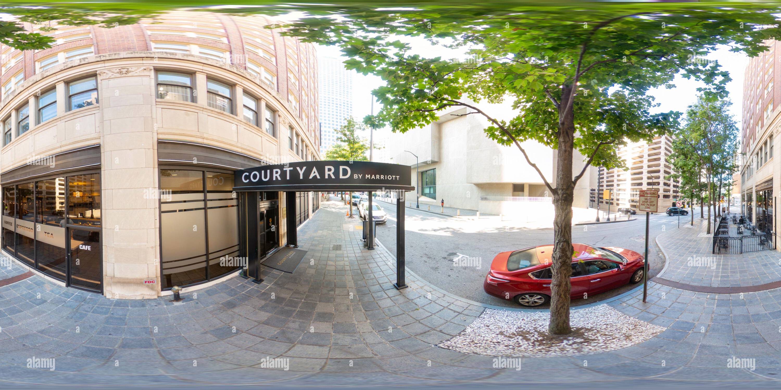 360 Grad Panorama Ansicht von Atlanta, GA, USA - 8. September 2023: 360 Foto Courtyard by Marriott Atlanta Downtown