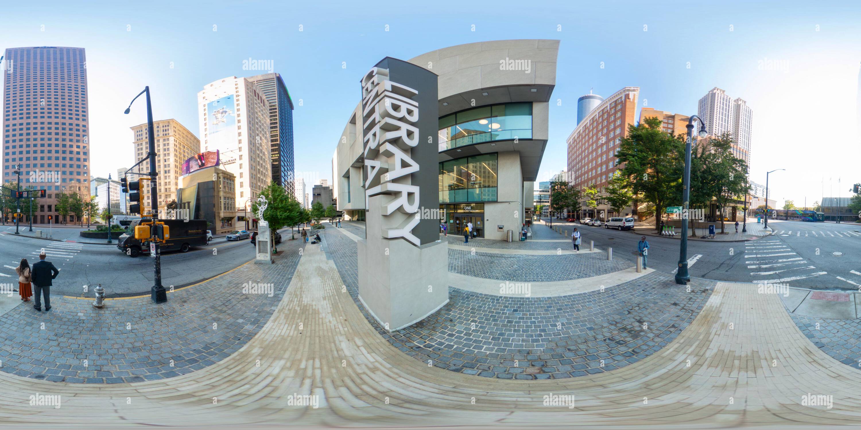 360 Grad Panorama Ansicht von Atlanta, GA, USA - 8. September 2023: 360 Foto Central Library Downtown Atlanta GA