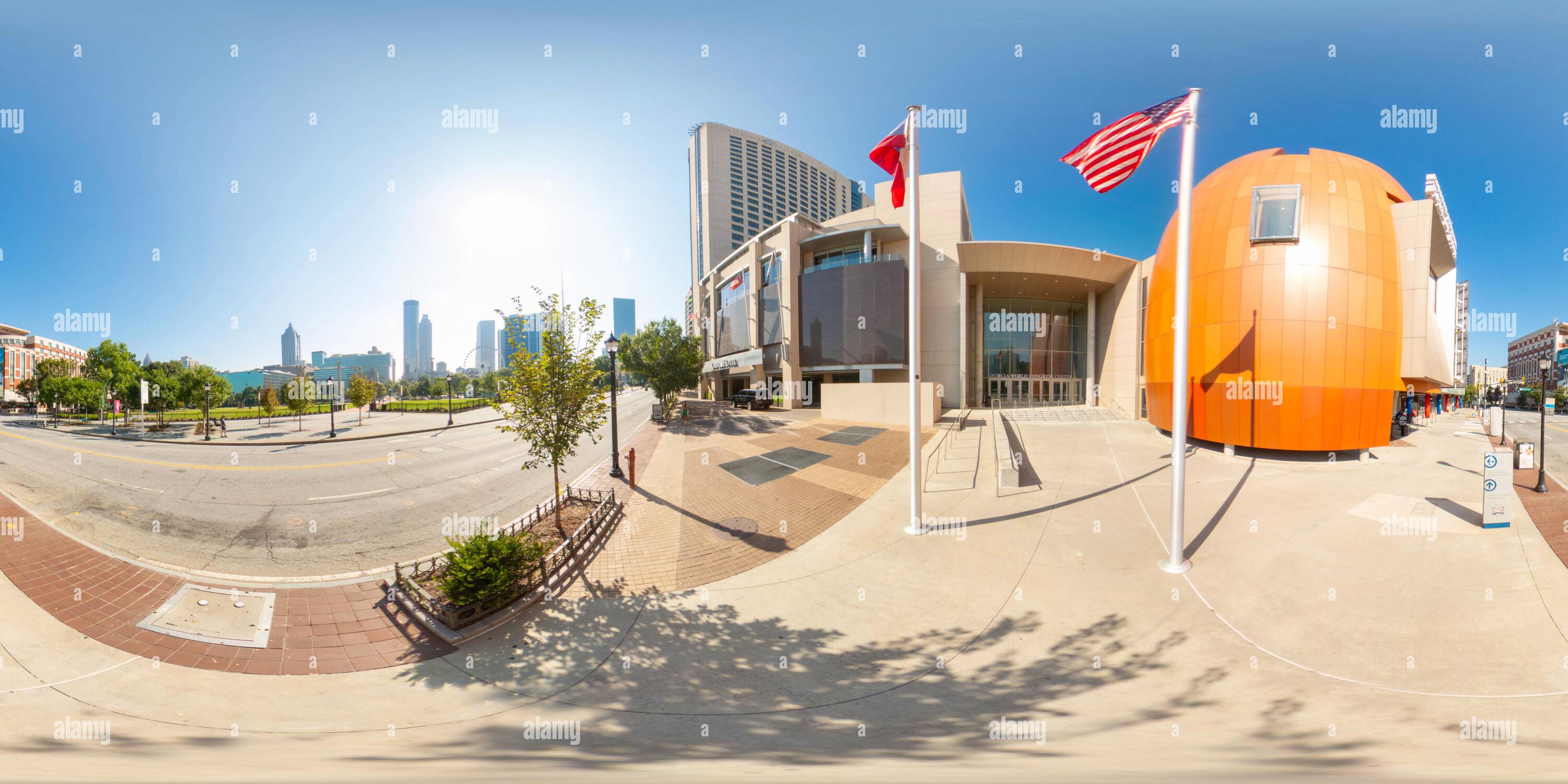 360 Grad Panorama Ansicht von Atlanta, GA, USA - 8. September 2023: 360 Foto Omni Hotel Downtown Atlanta GA