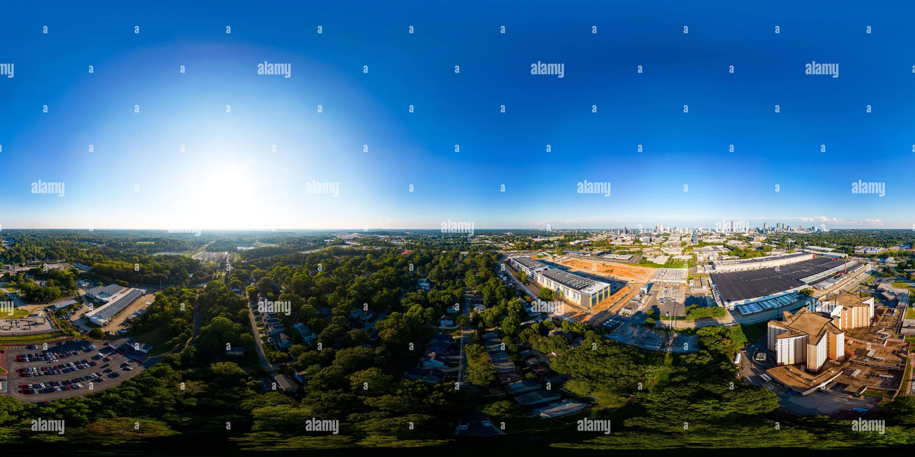 360 Grad Panorama Ansicht von Luftbild 360: Äquirechtwinkliges Foto des Gefängnisses von Fulton County, Atlanta Georgia