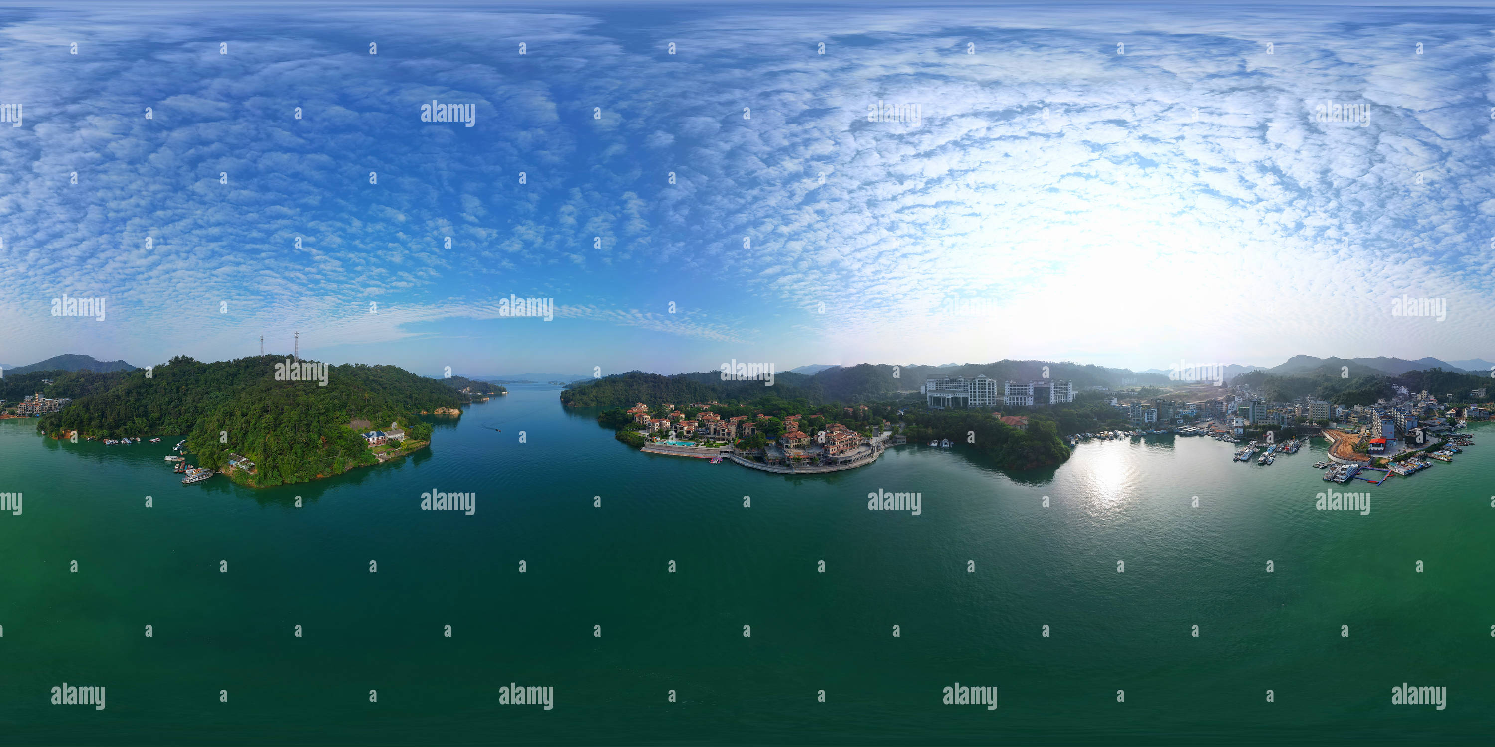360 Grad Panorama Ansicht von Wanlv-See 万绿湖