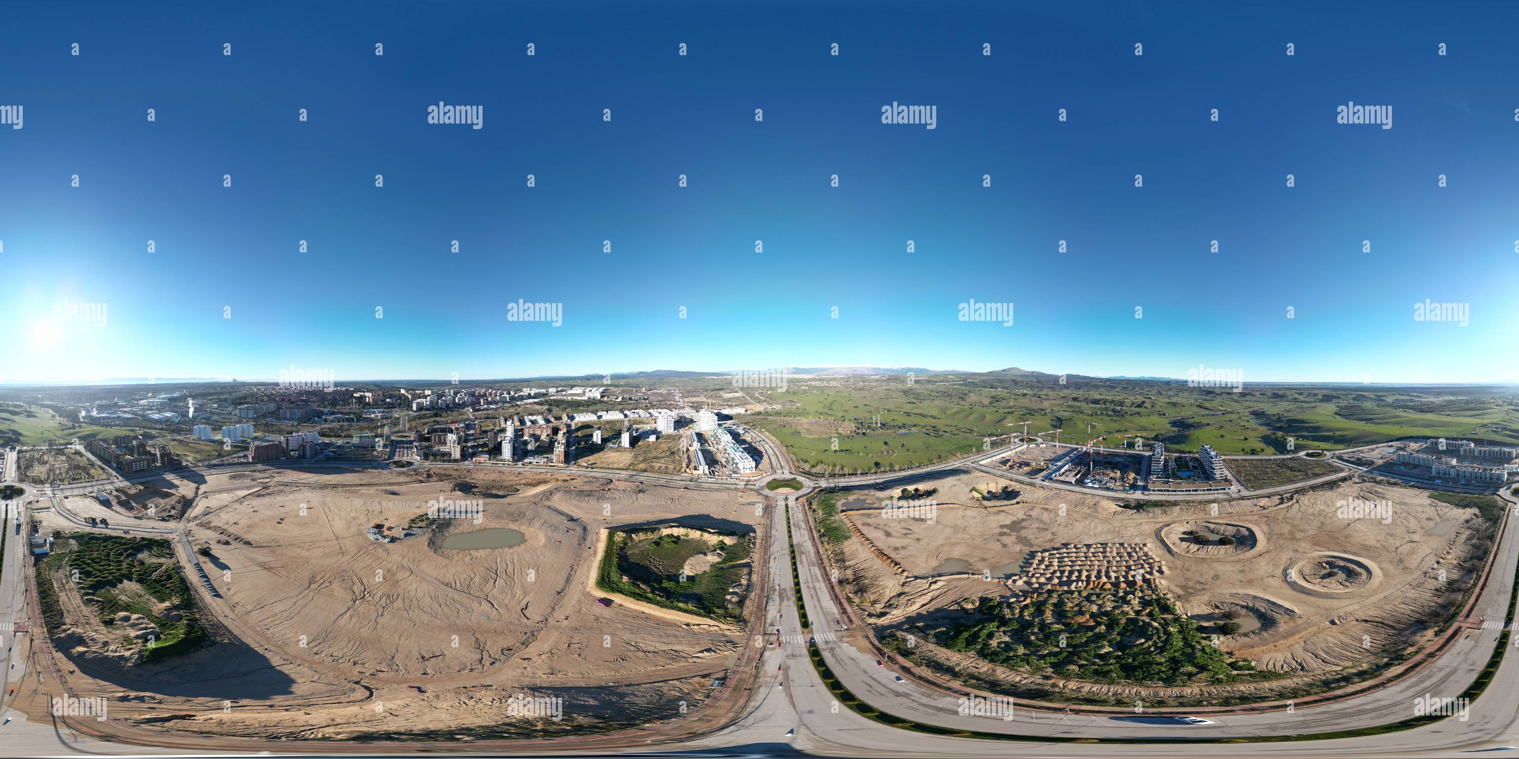 360 Grad Panorama Ansicht von Baustelle Tres Cantos