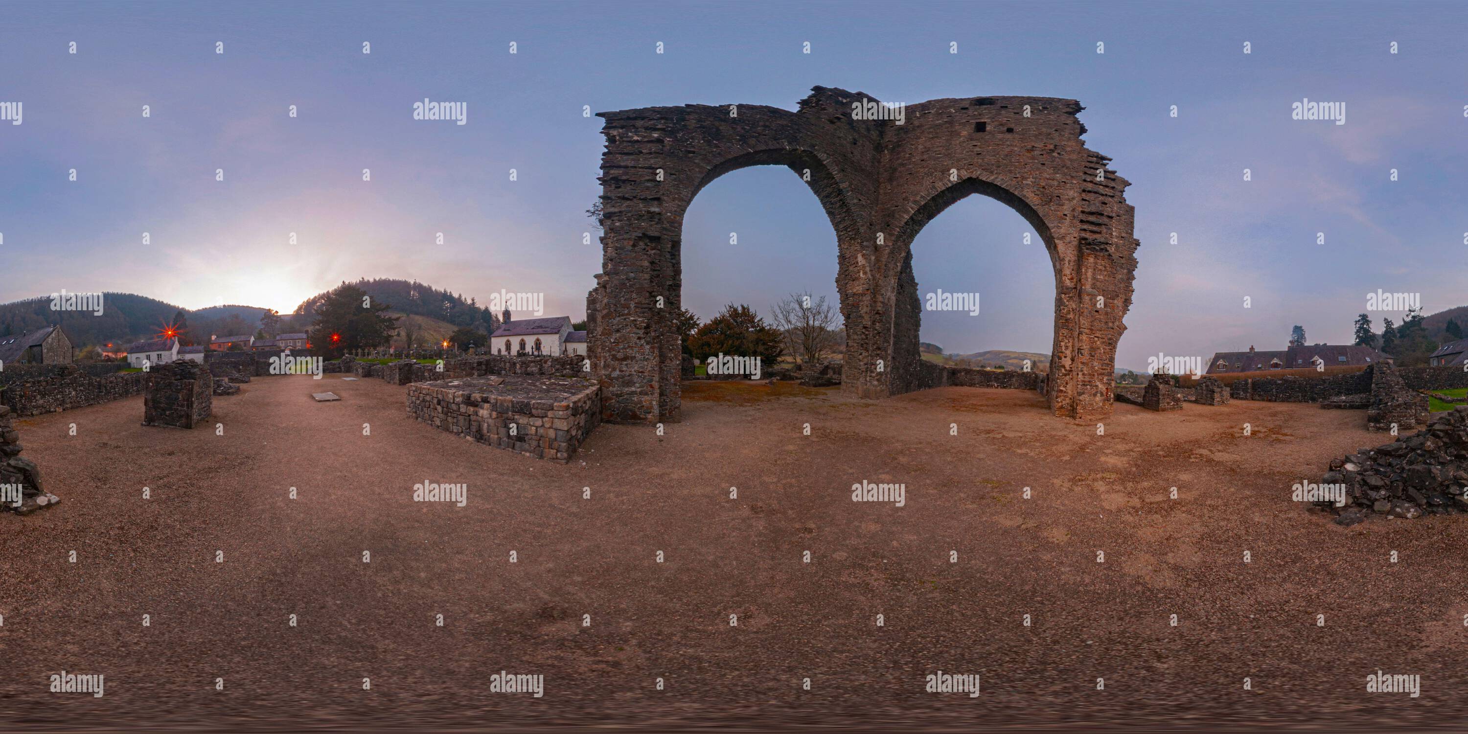 360 Grad Panorama Ansicht von 360˚ Panorama in Tally Abbey Llandeilo SA19 7YY