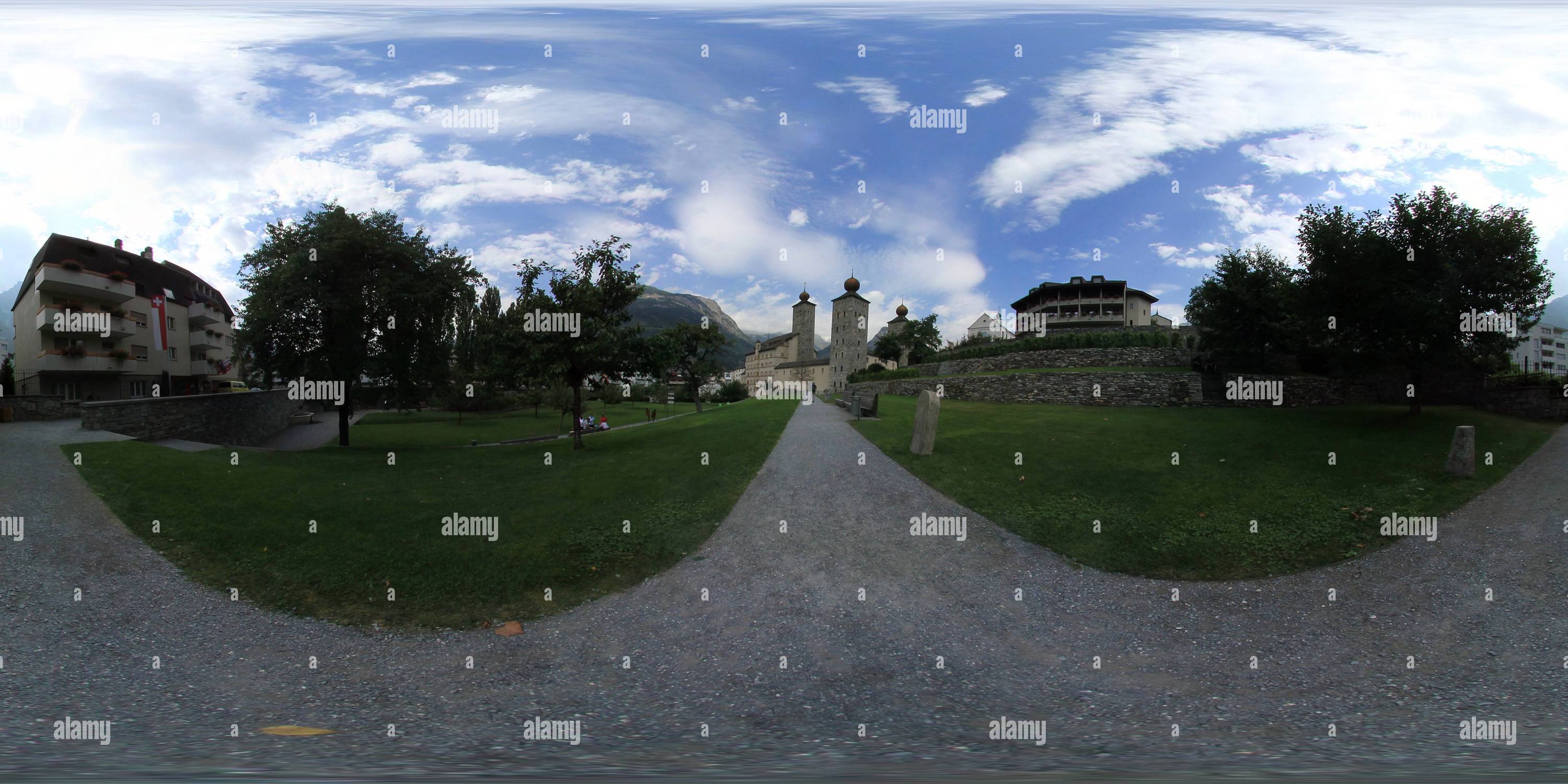 360 Grad Panorama Ansicht von Stockalper Palace Garden