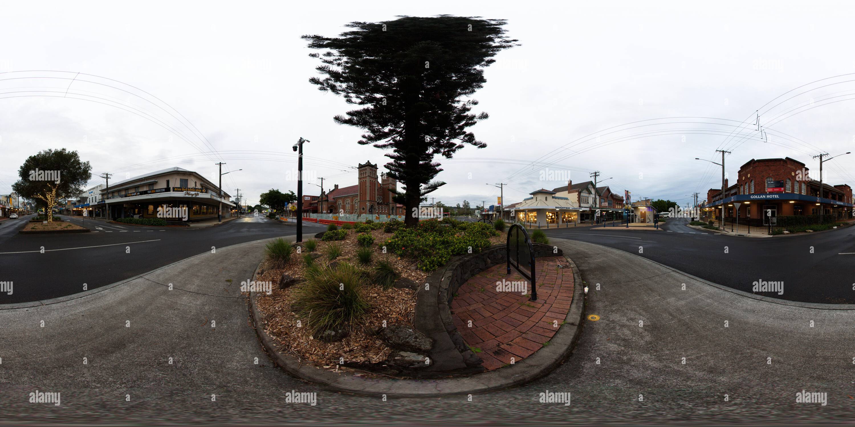 360 Grad Panorama Ansicht von 360° Panorama Gollan Hotel (1934) ursprünglich Imperial Hotel (1890) Lismore Northern Rivers New South Wales Australien