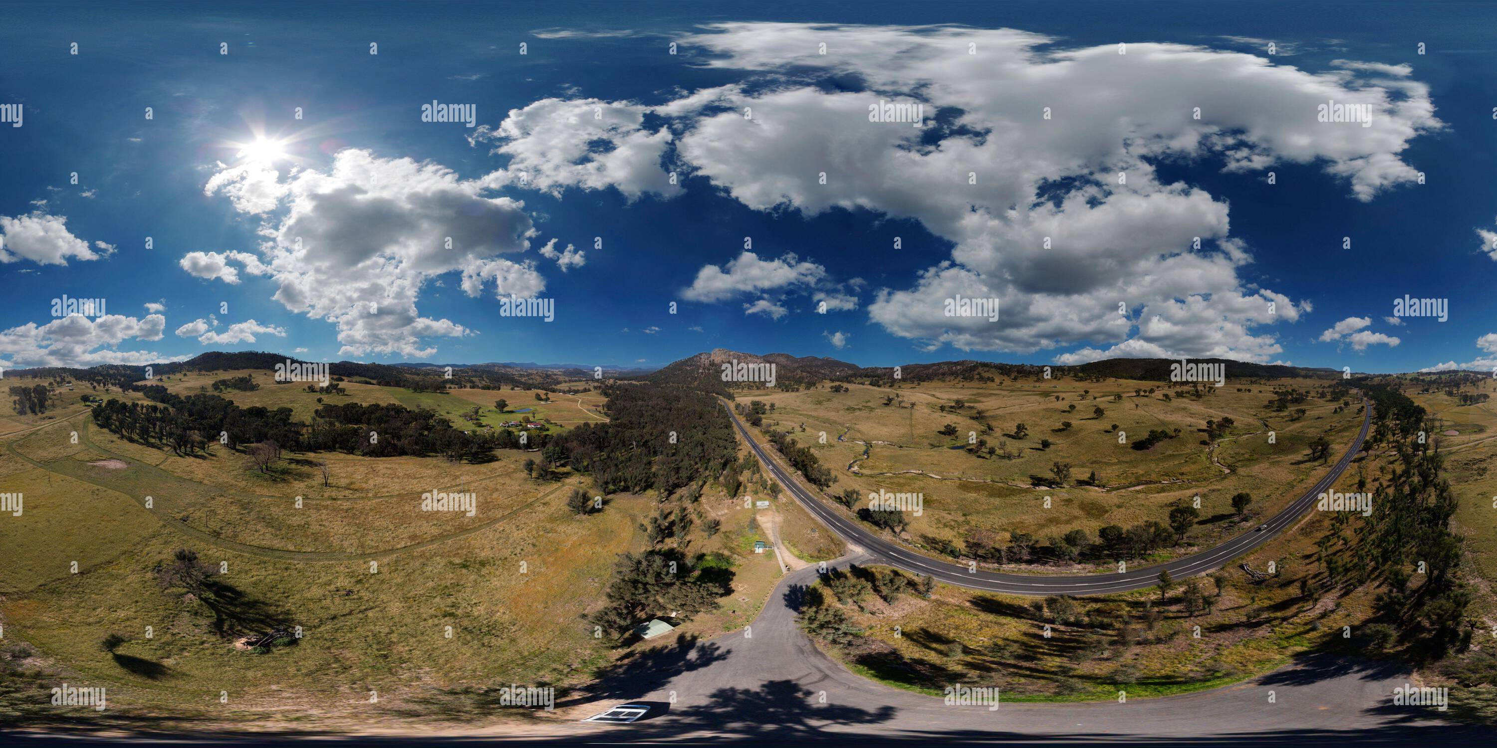 360 Grad Panorama Ansicht von 360°-Luftpanorama von Bluff Rock auf dem New England Highway in der Nähe von Tenterfield New South Wales Australien