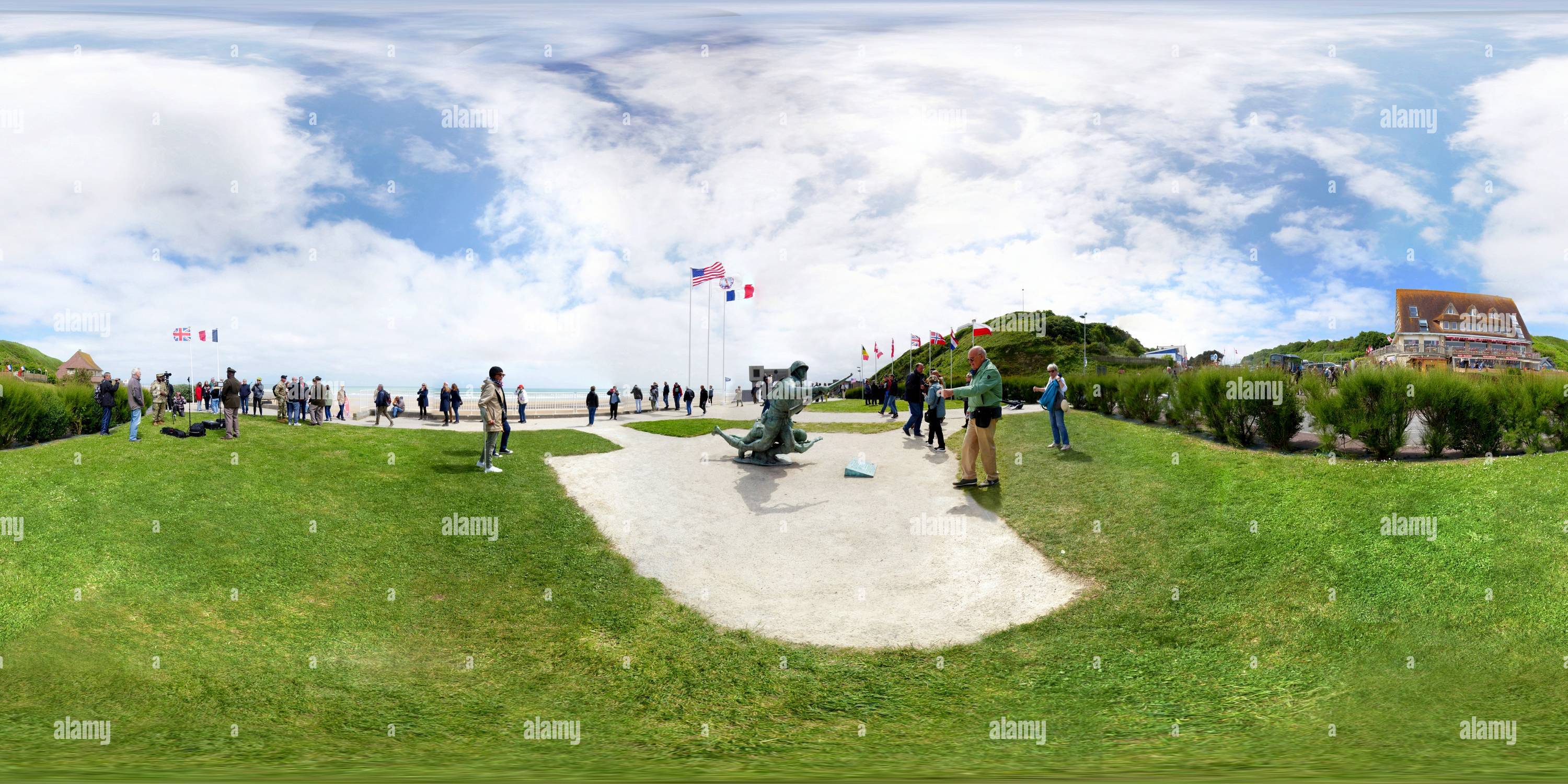 360 Grad Panorama Ansicht von Omaha Beach Normandie