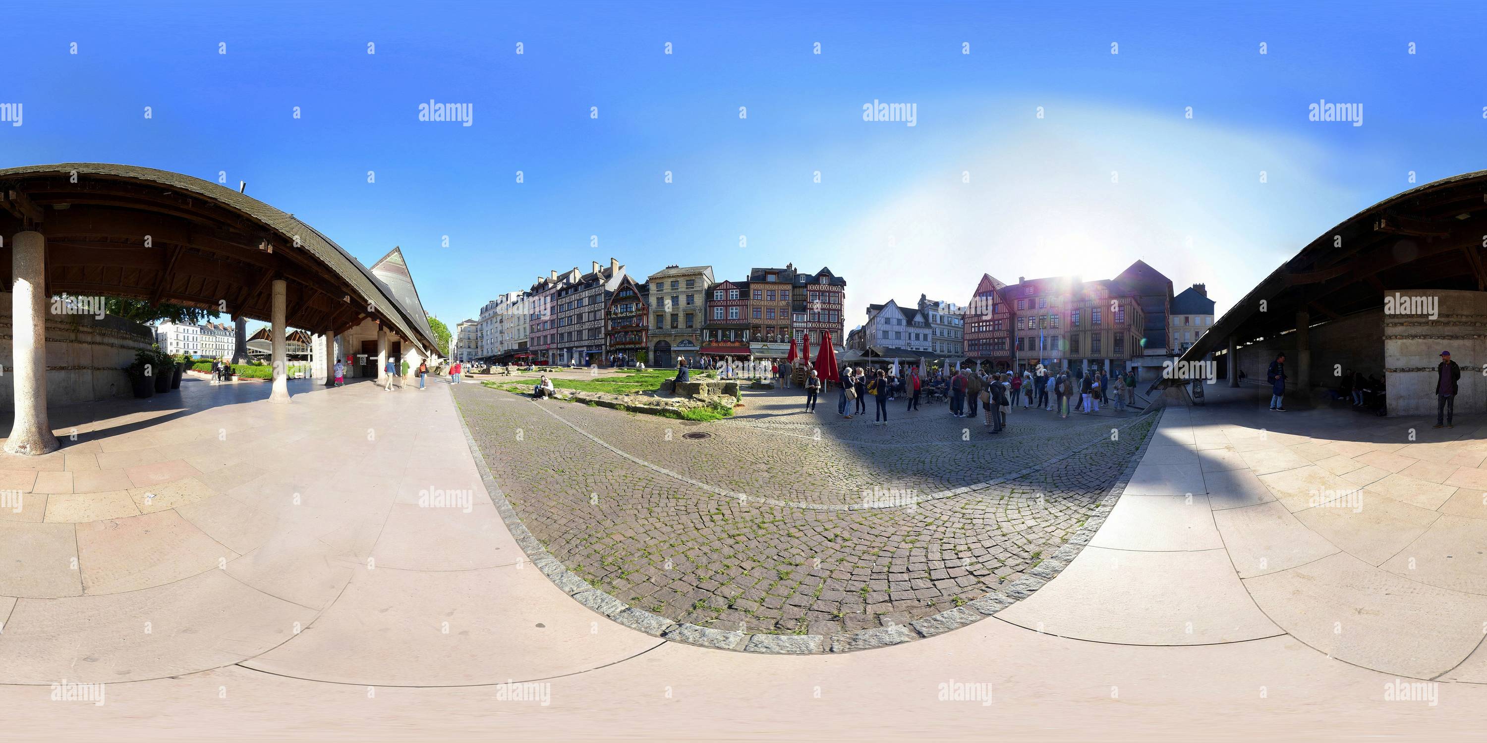 360 Grad Panorama Ansicht von Rouen, Joan of Arc Square