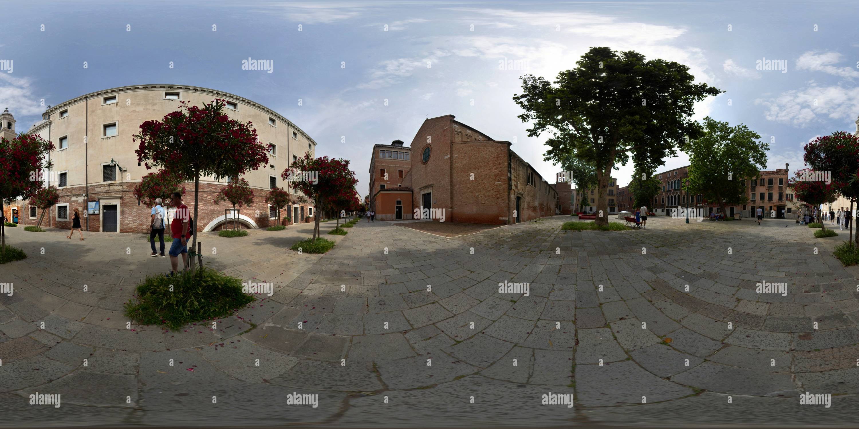 360 Grad Panorama Ansicht von Kirche Sant'Agnese, Venedig 2024