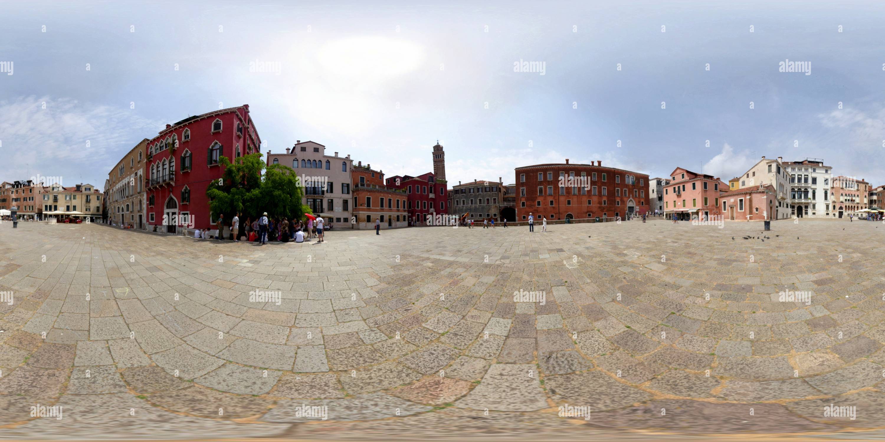 360 Grad Panorama Ansicht von Campo Sant Angelo, Venedig 2024