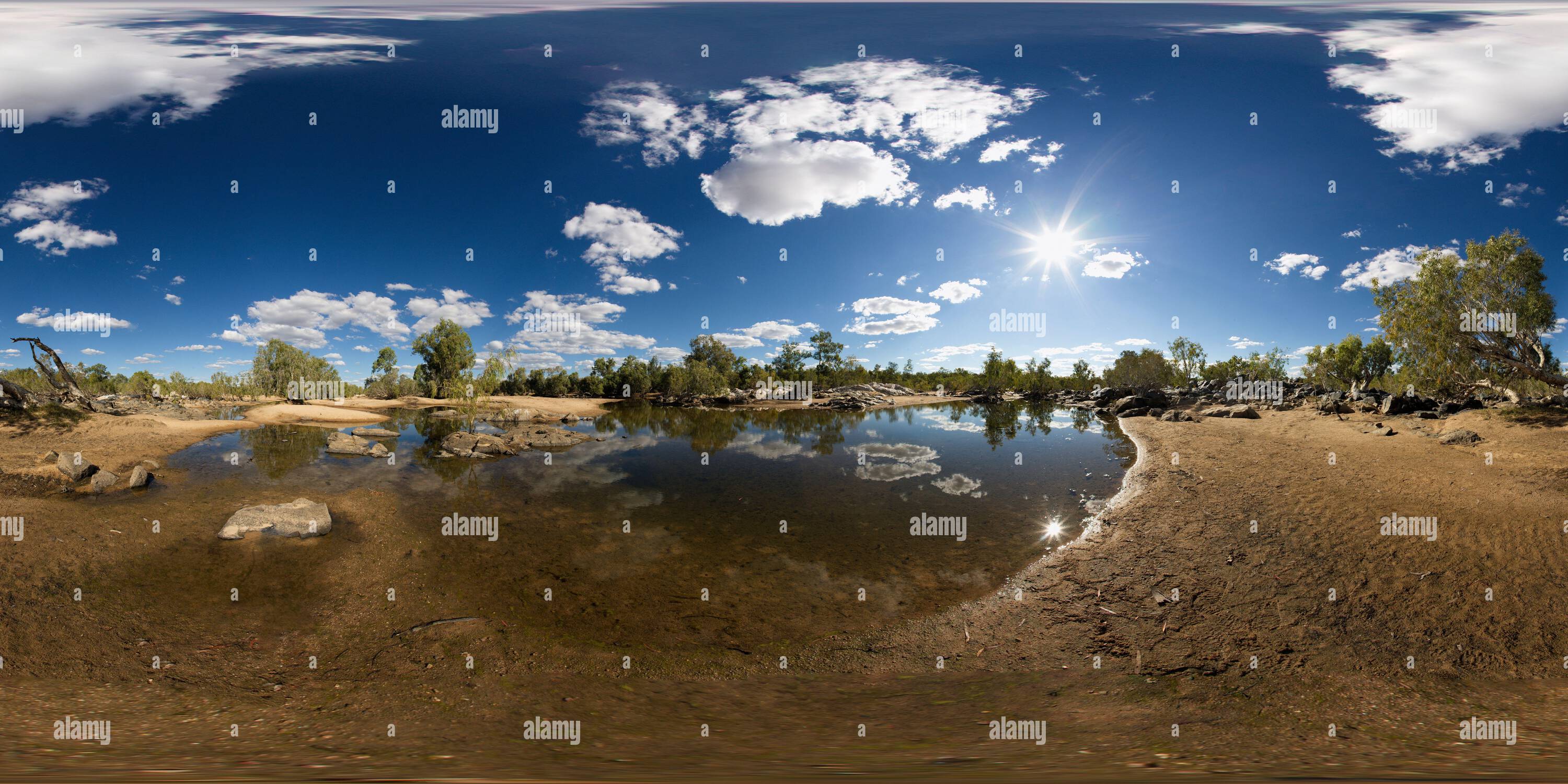 360 Grad Panorama Ansicht von 360°-Panoramablick über den Einasleigh River auf dem Savannah Way Cairns nach Normanton Queensland Australien