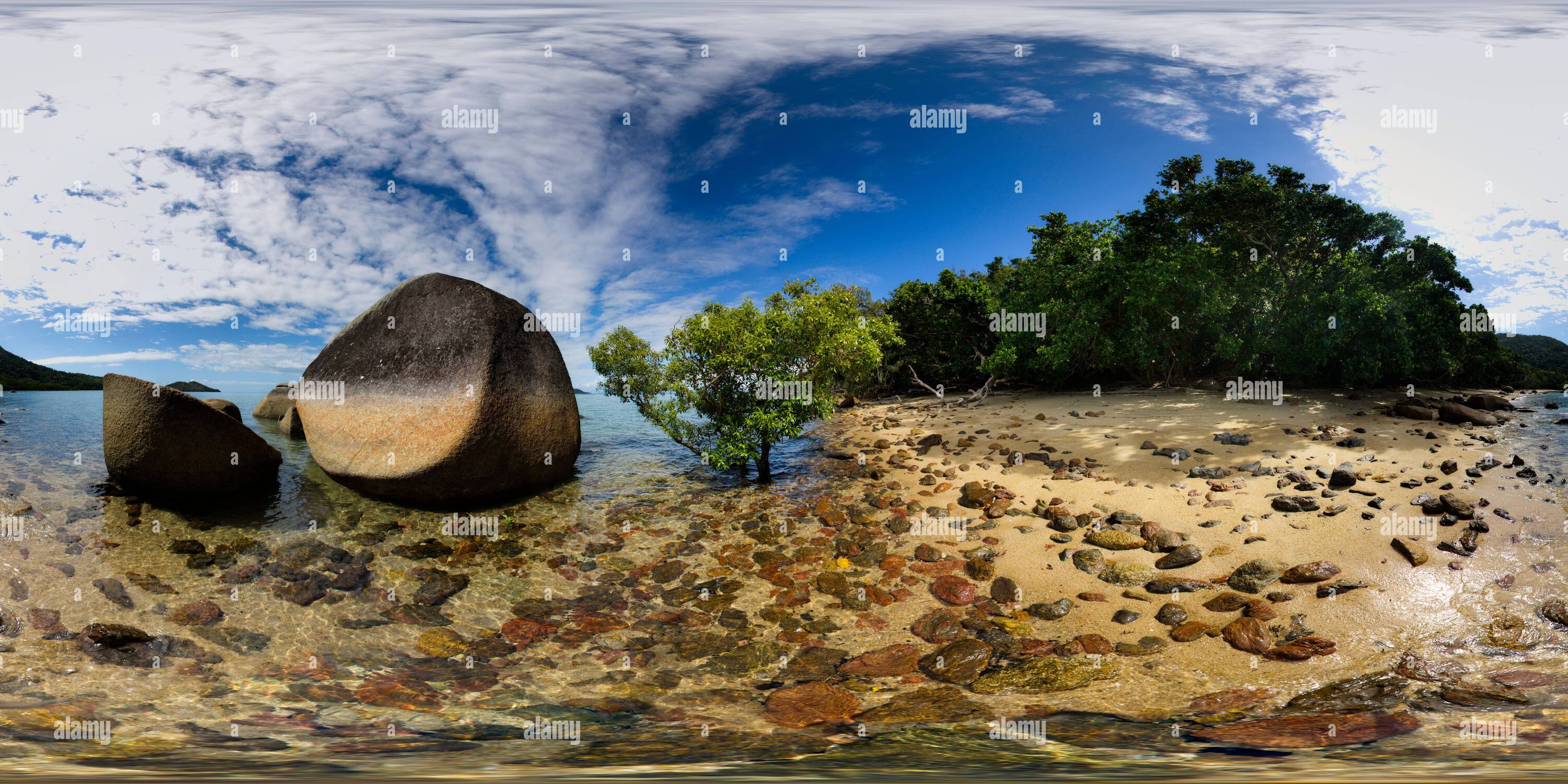 360 Grad Panorama Ansicht von 360°-Panorama von Coconut Beach Dunk Island Queensland Australien