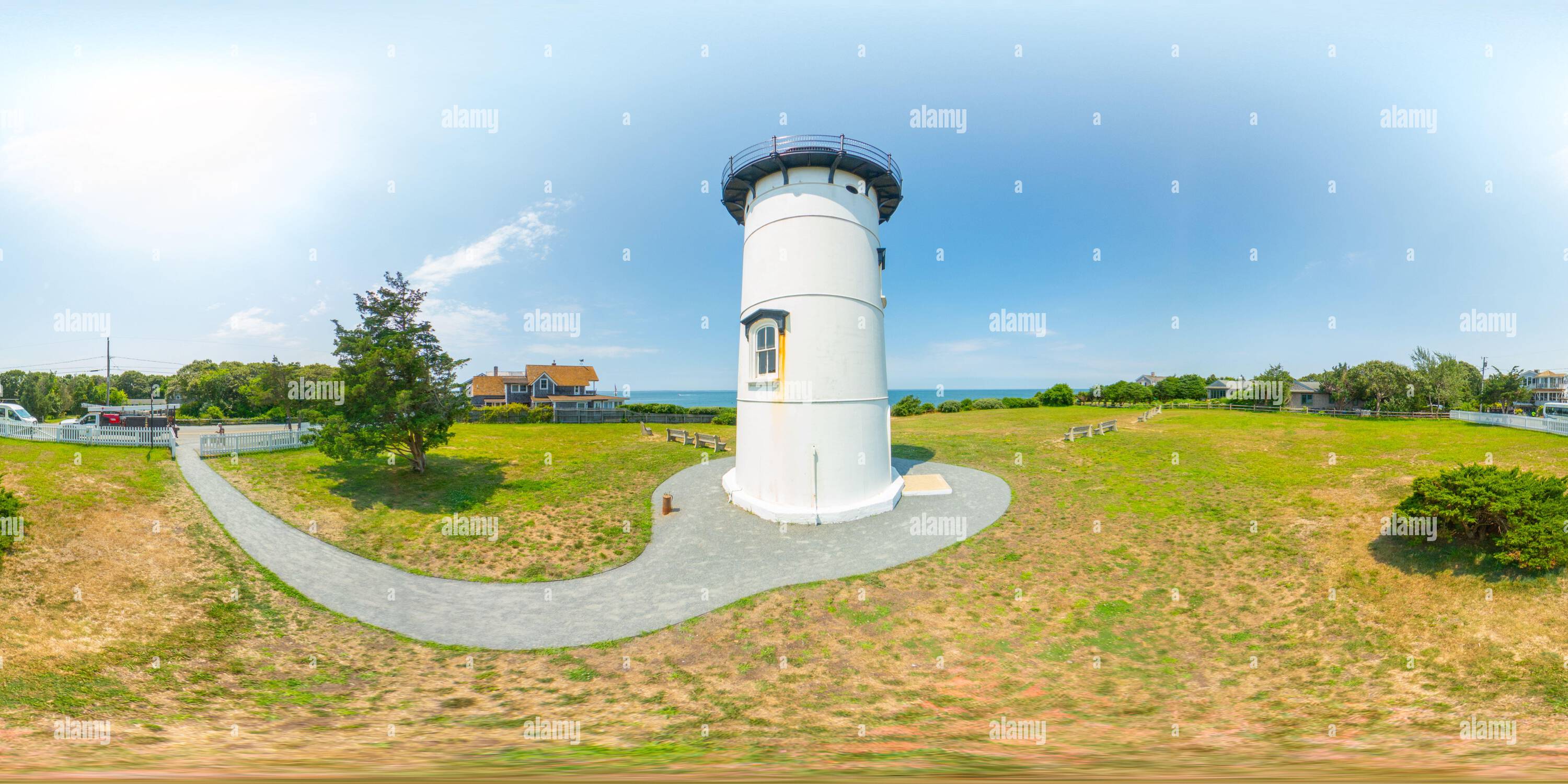 360 Grad Panorama Ansicht von 360 Äquirechteckiges Panorama East Chop Lighthouse auf Marthas Vineyard 2024