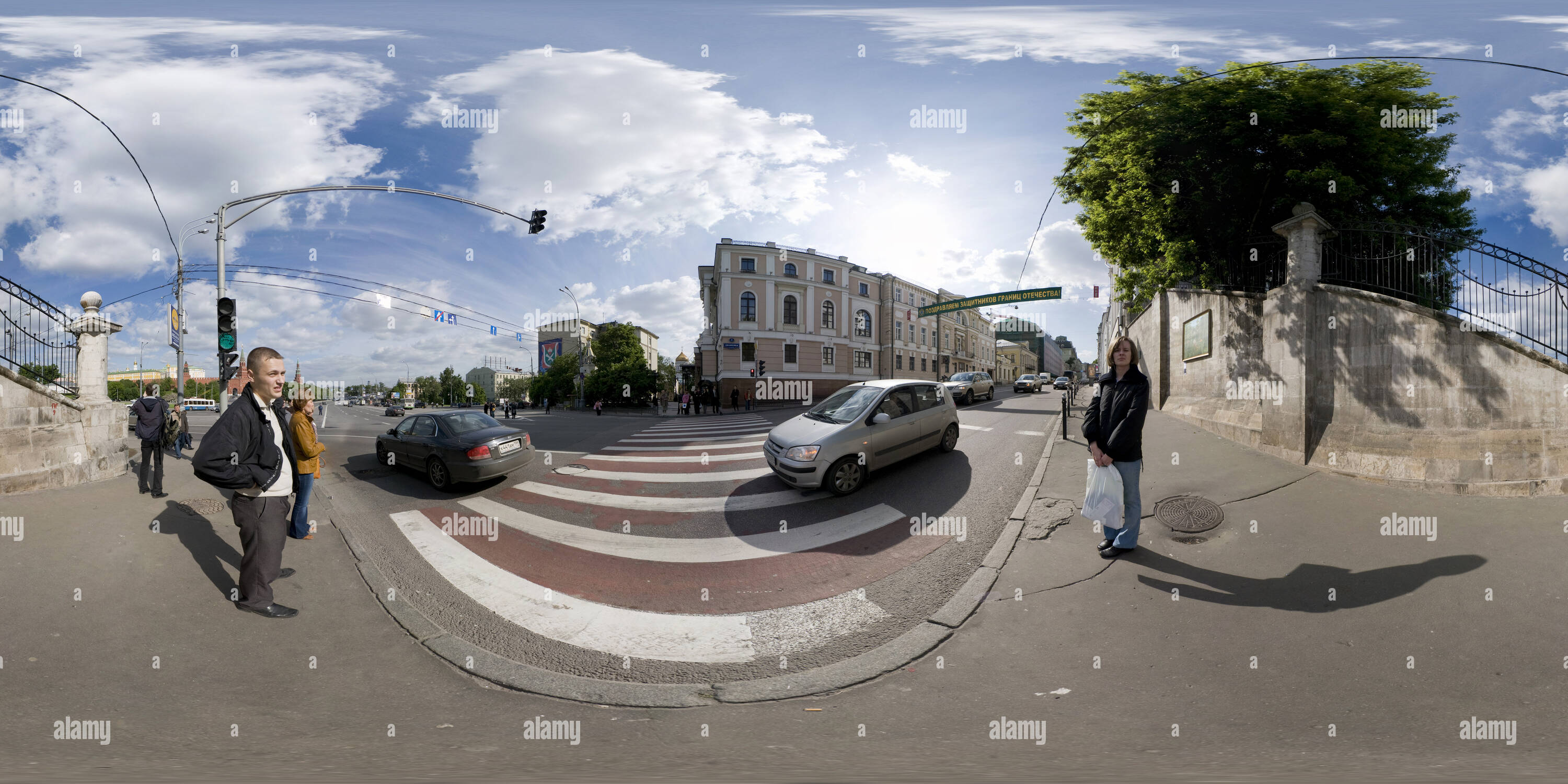 360 Grad Panorama Ansicht von Der Ecke Znamenka und Mokhovaya Straßen.