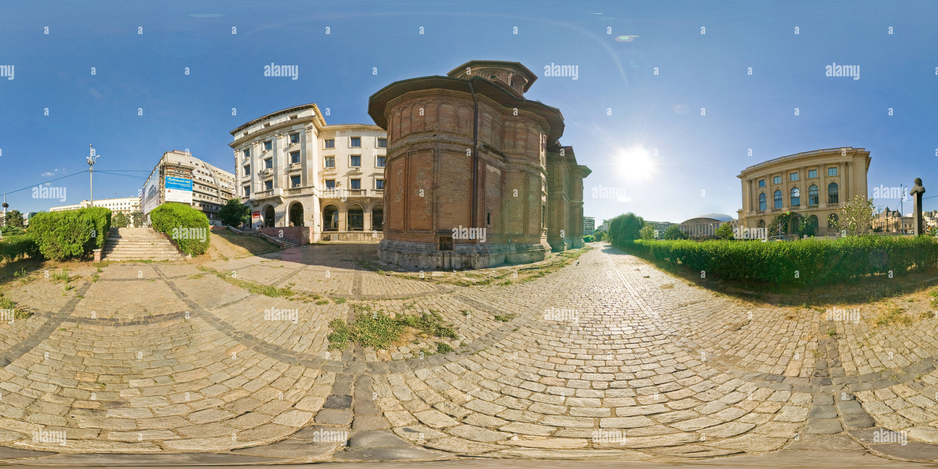 360 Grad Panorama Ansicht von Cretulescu Kirche in Revolutiei entfernt Platz