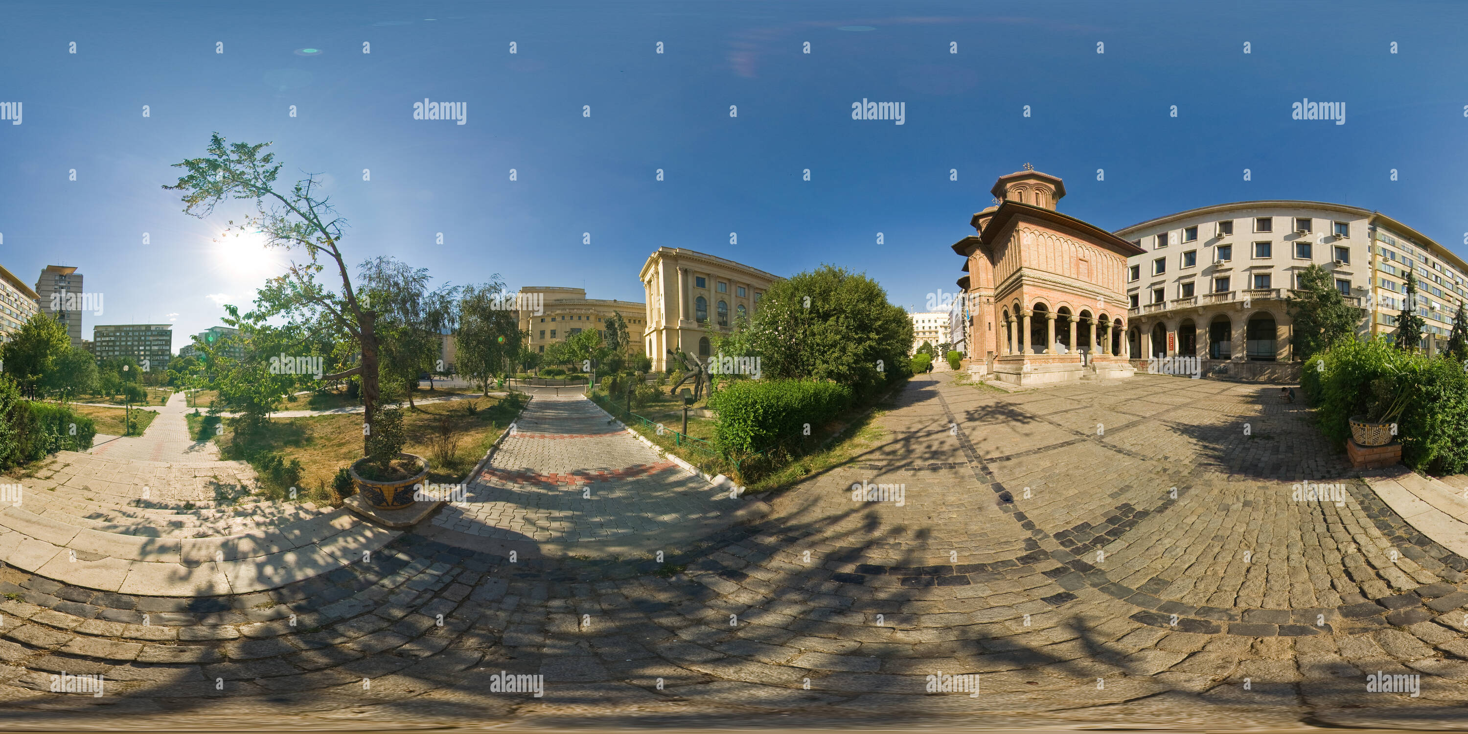 360 Grad Panorama Ansicht von Cretulescu Kirche in Revolutiei entfernt Platz