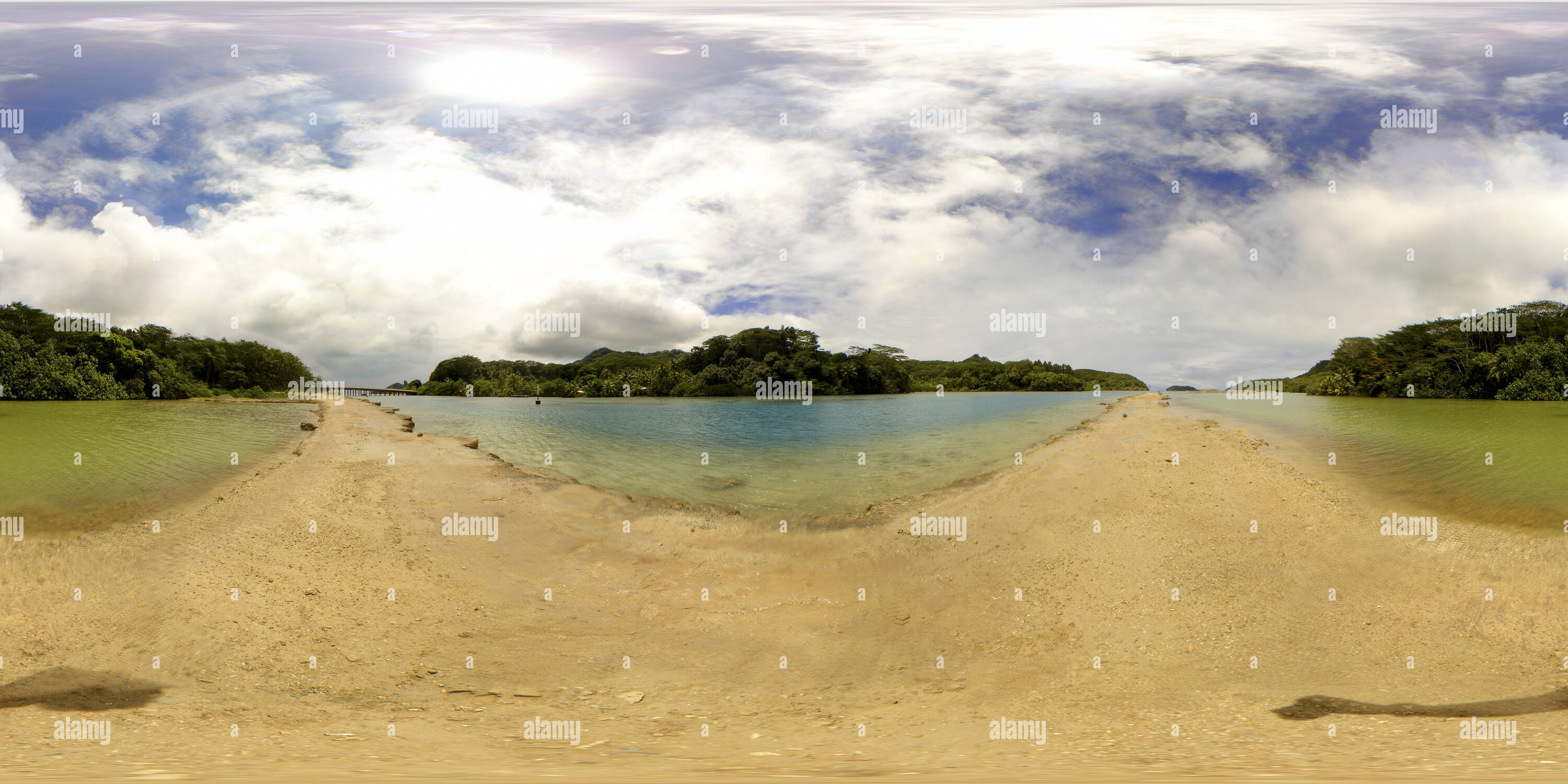 360 Grad Panorama Ansicht von Huahine Bay