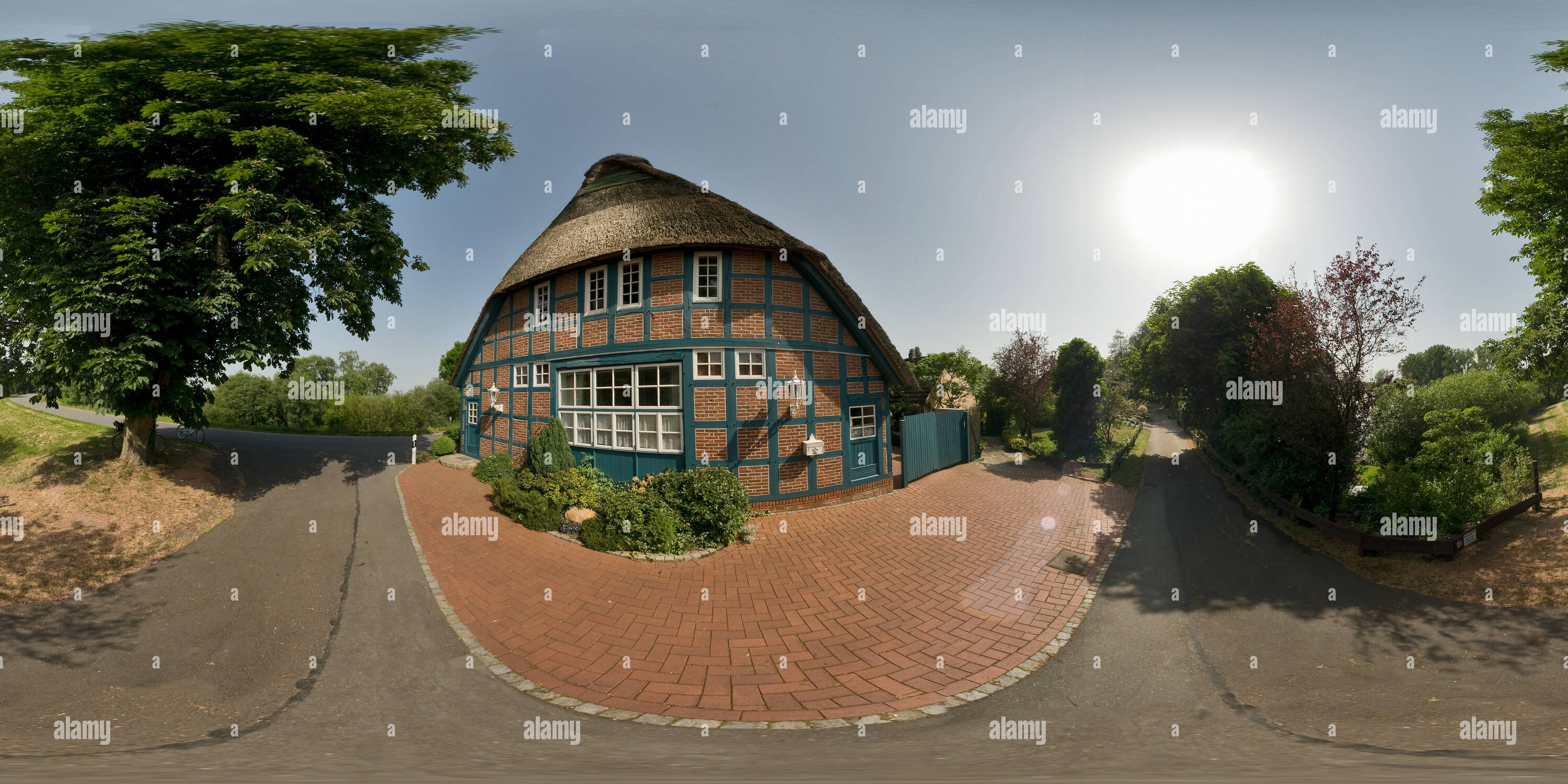 360 Grad Panorama Ansicht von Blockland Wuemme Deich