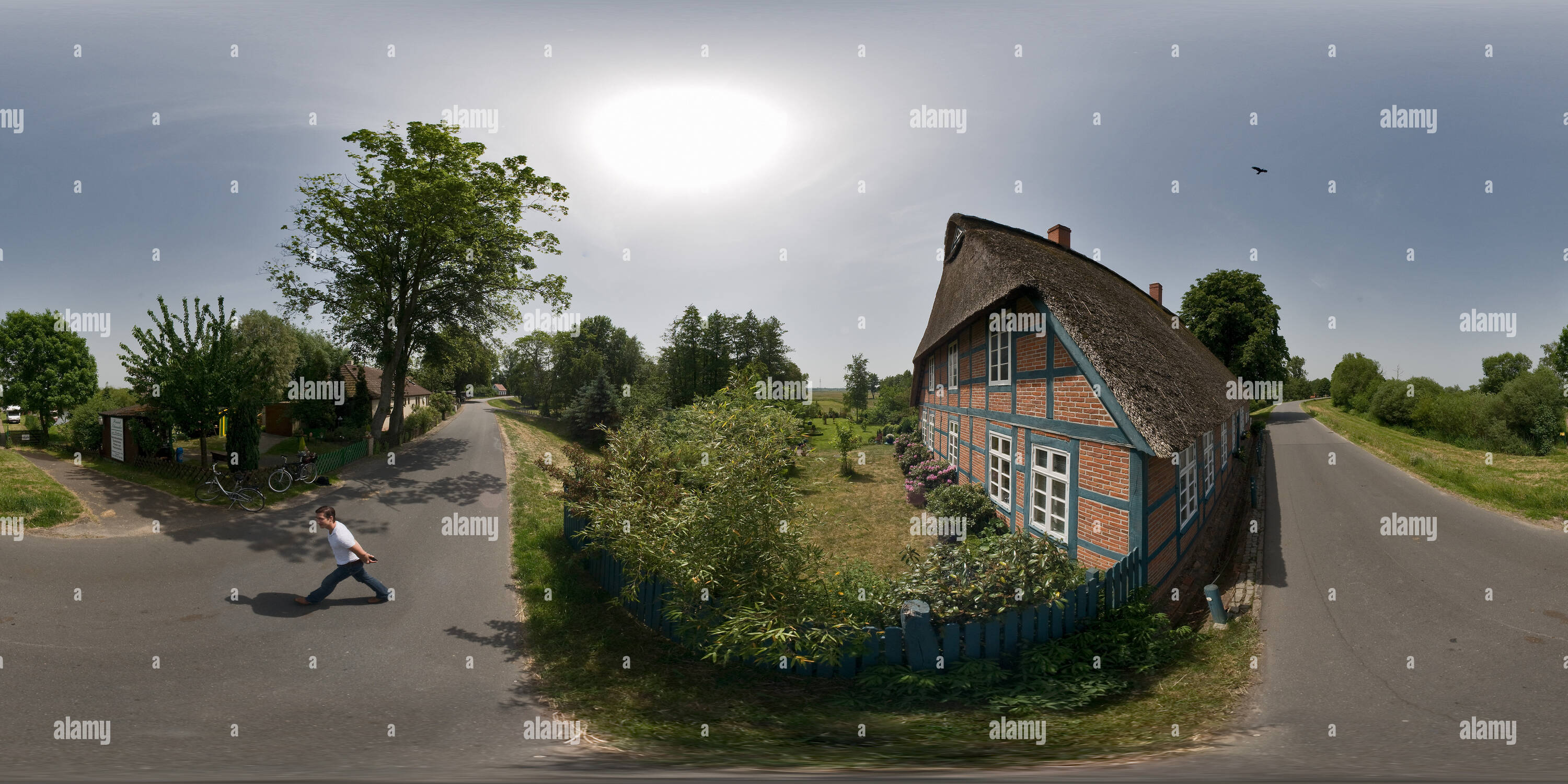 360 Grad Panorama Ansicht von Blockland Wuemme Deich