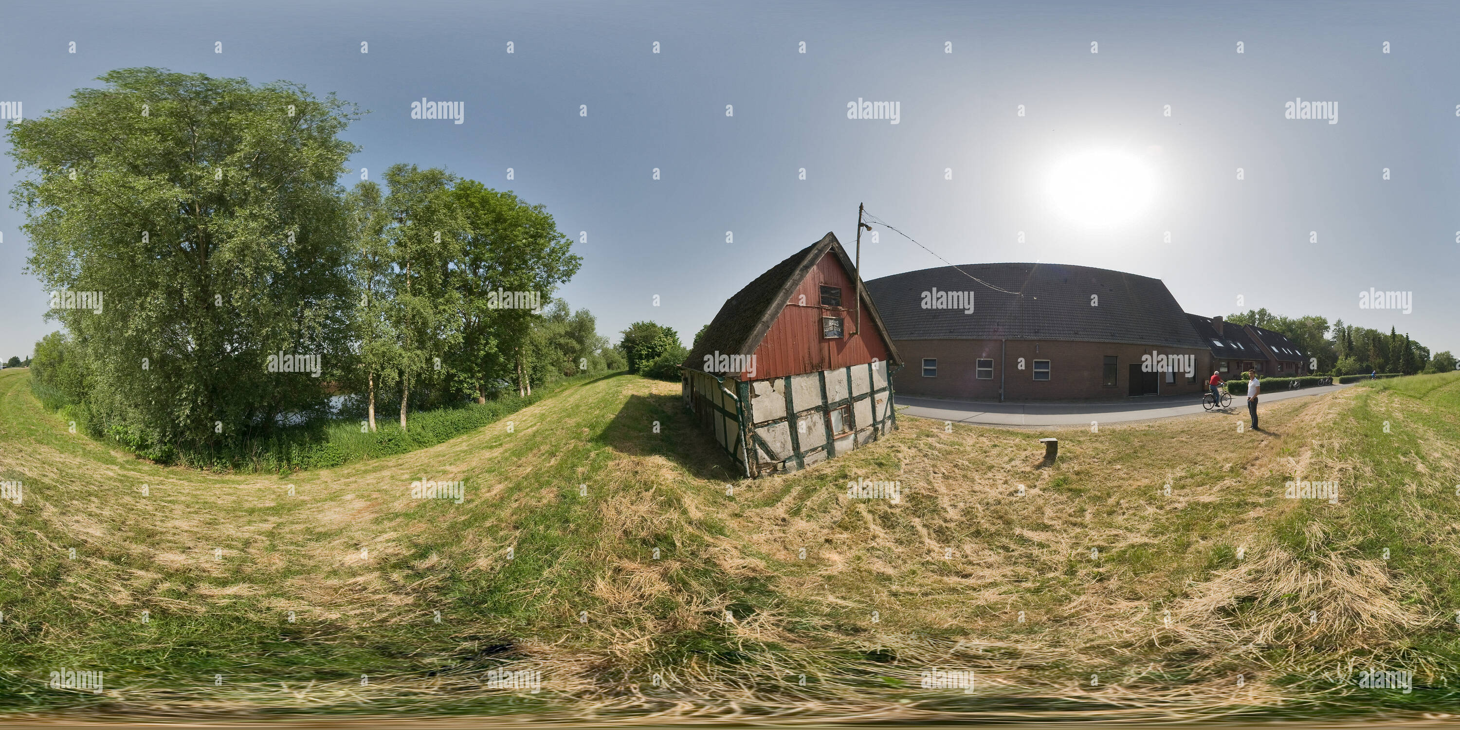 360 Grad Panorama Ansicht von Blockland Wuemme Deich