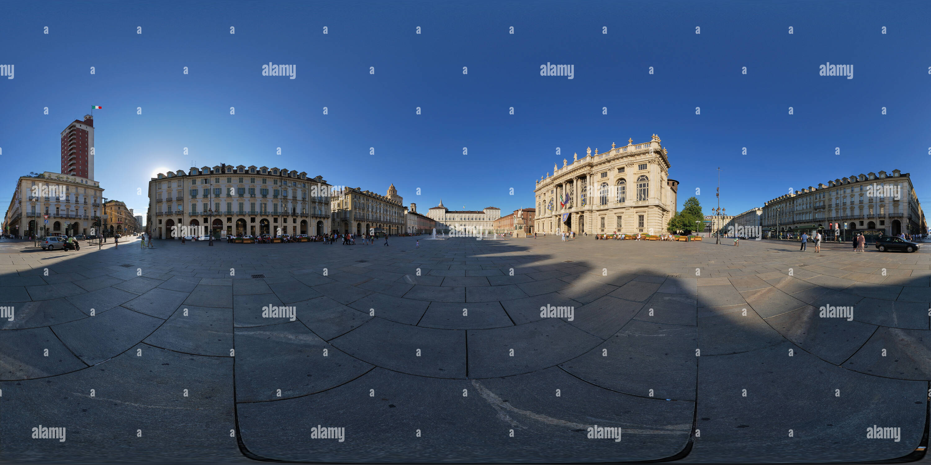 360 Grad Panorama Ansicht von Piazza Castello