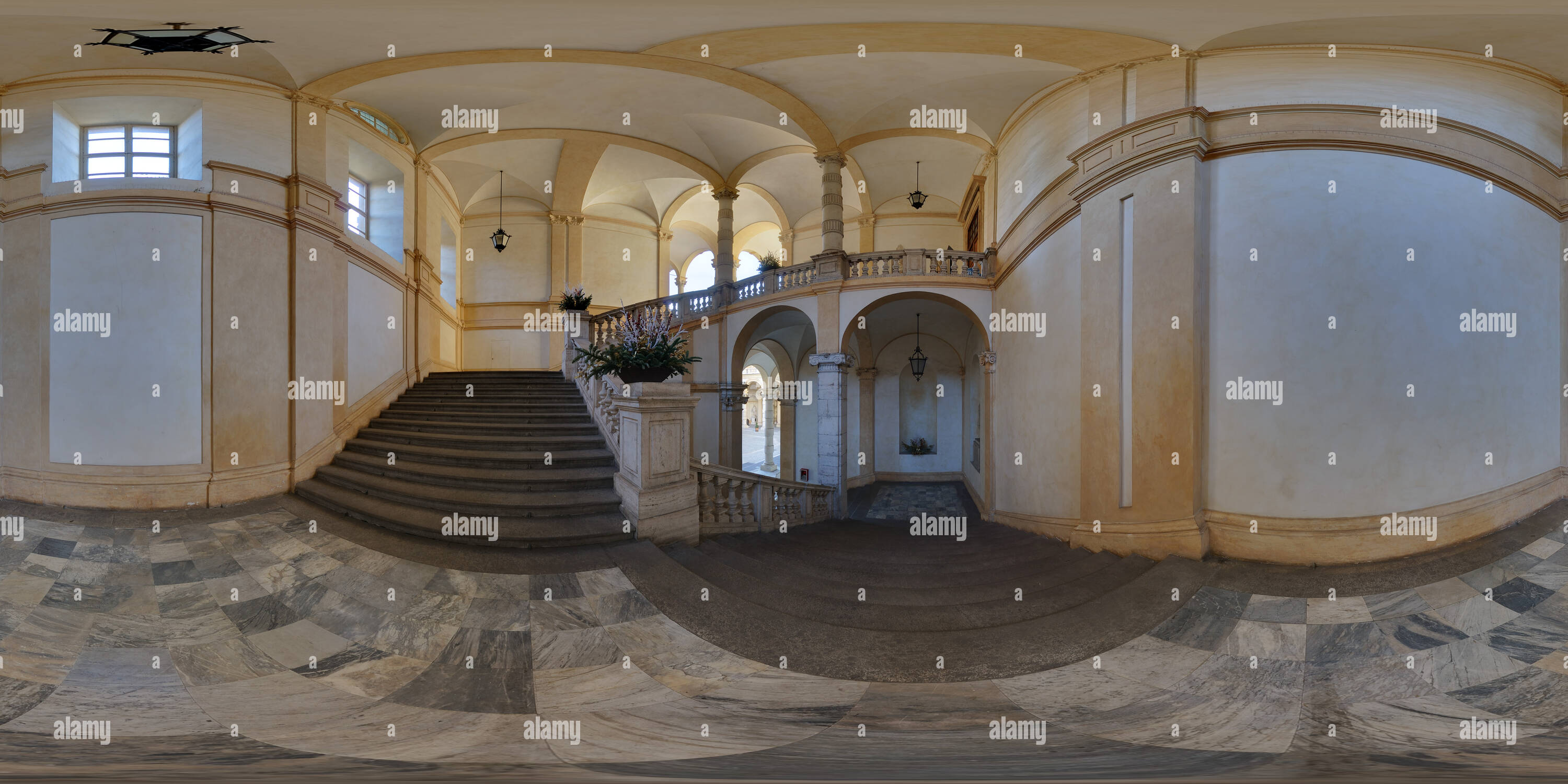 360 Grad Panorama Ansicht von Universita' di Torino - Cortile del Rettorato