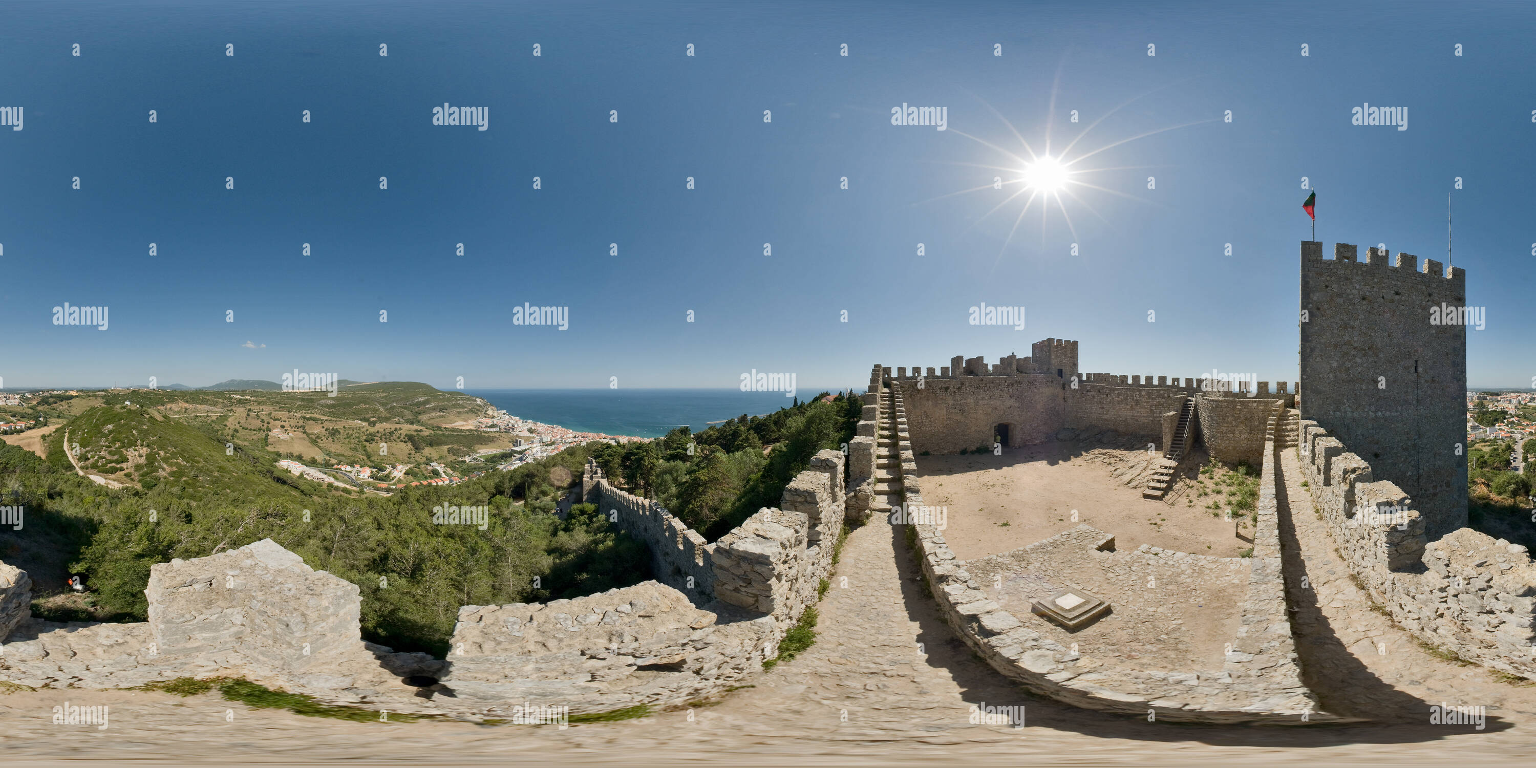 360 Grad Panorama Ansicht von Sesimbra Castle