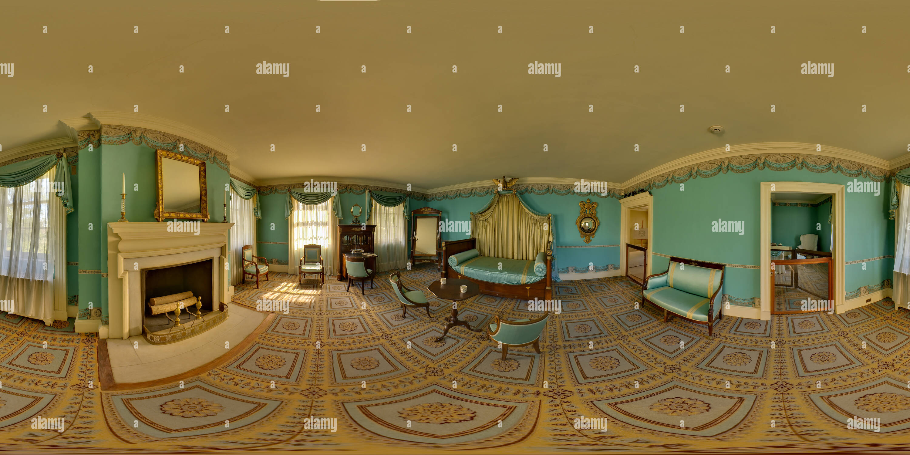 360 °Ansicht auf Eliza Jumel's Zimmer im MorrisJumelVilla Alamy