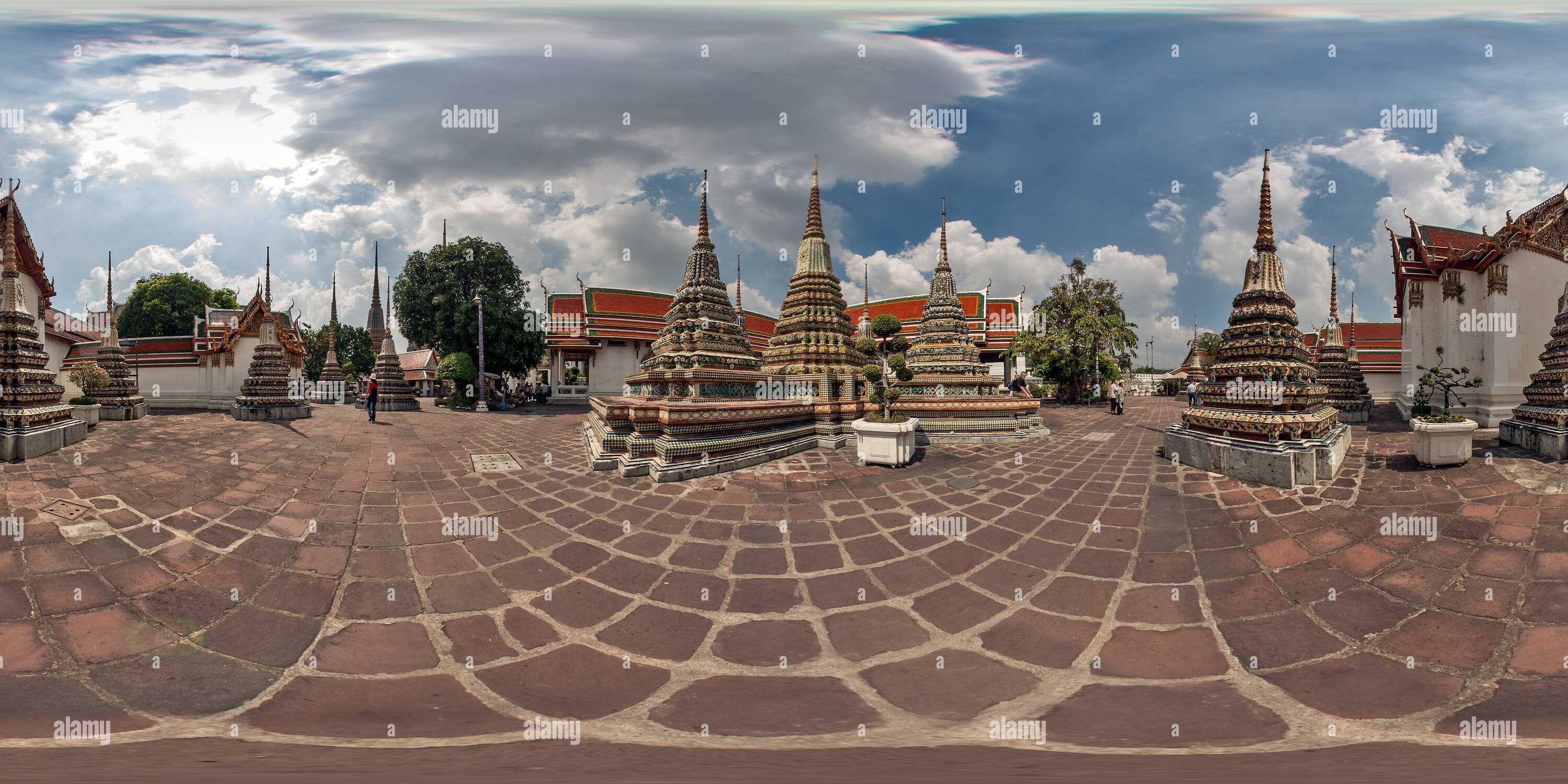 360 Grad Panorama Ansicht von Watpo Tempel