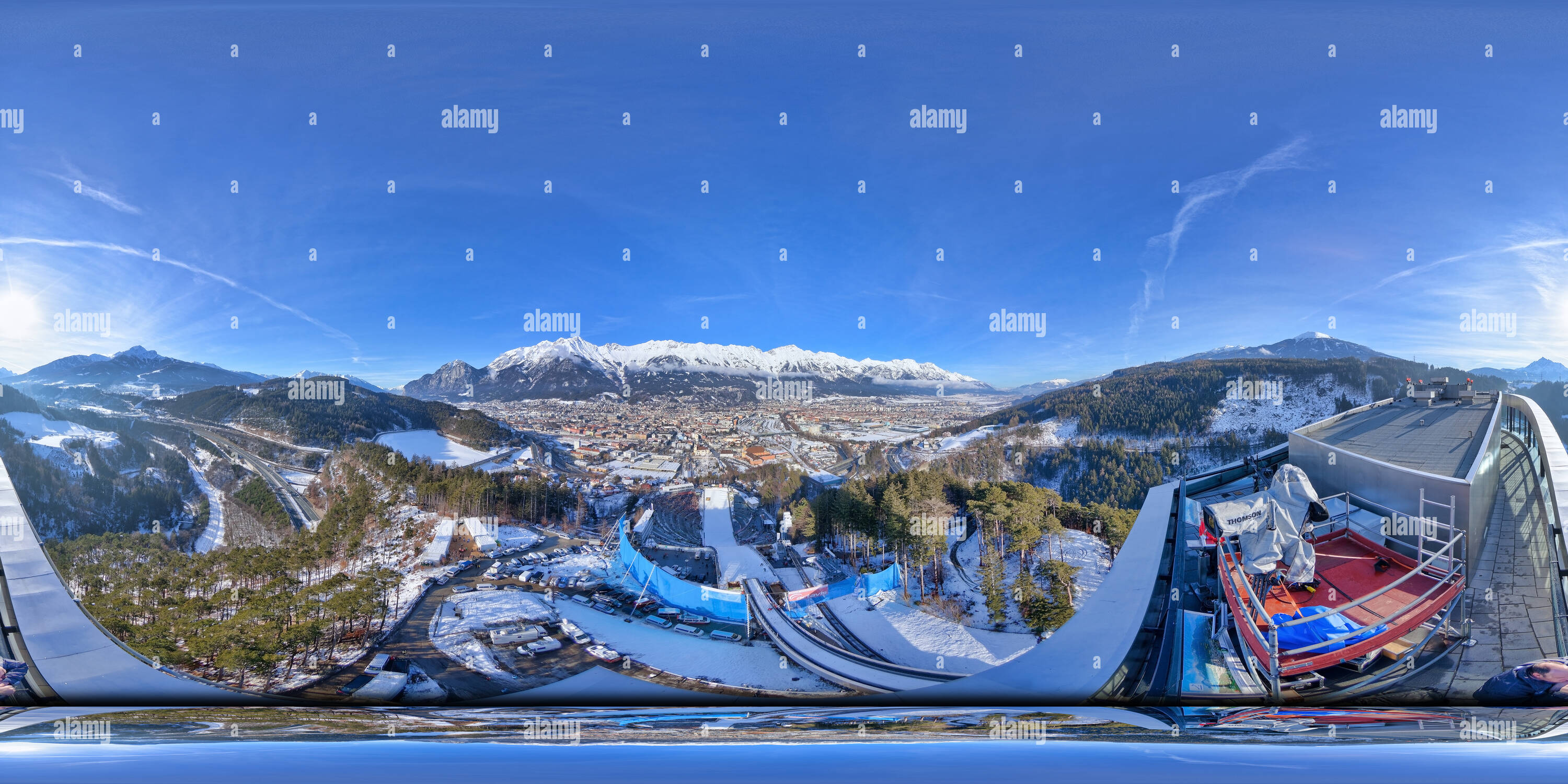 360 Grad Panorama Ansicht von Bergiselschanze in Innsbruck